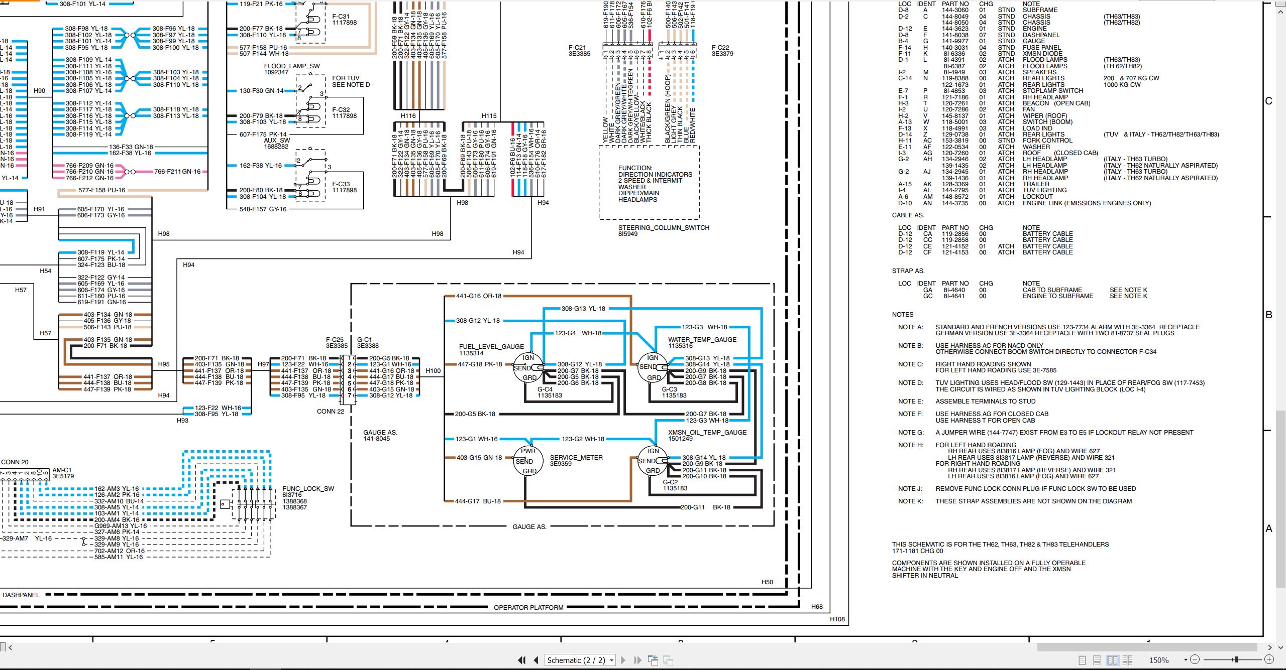 CAT Telehandler TH82 Electrical Hydraulic Schematic (2)