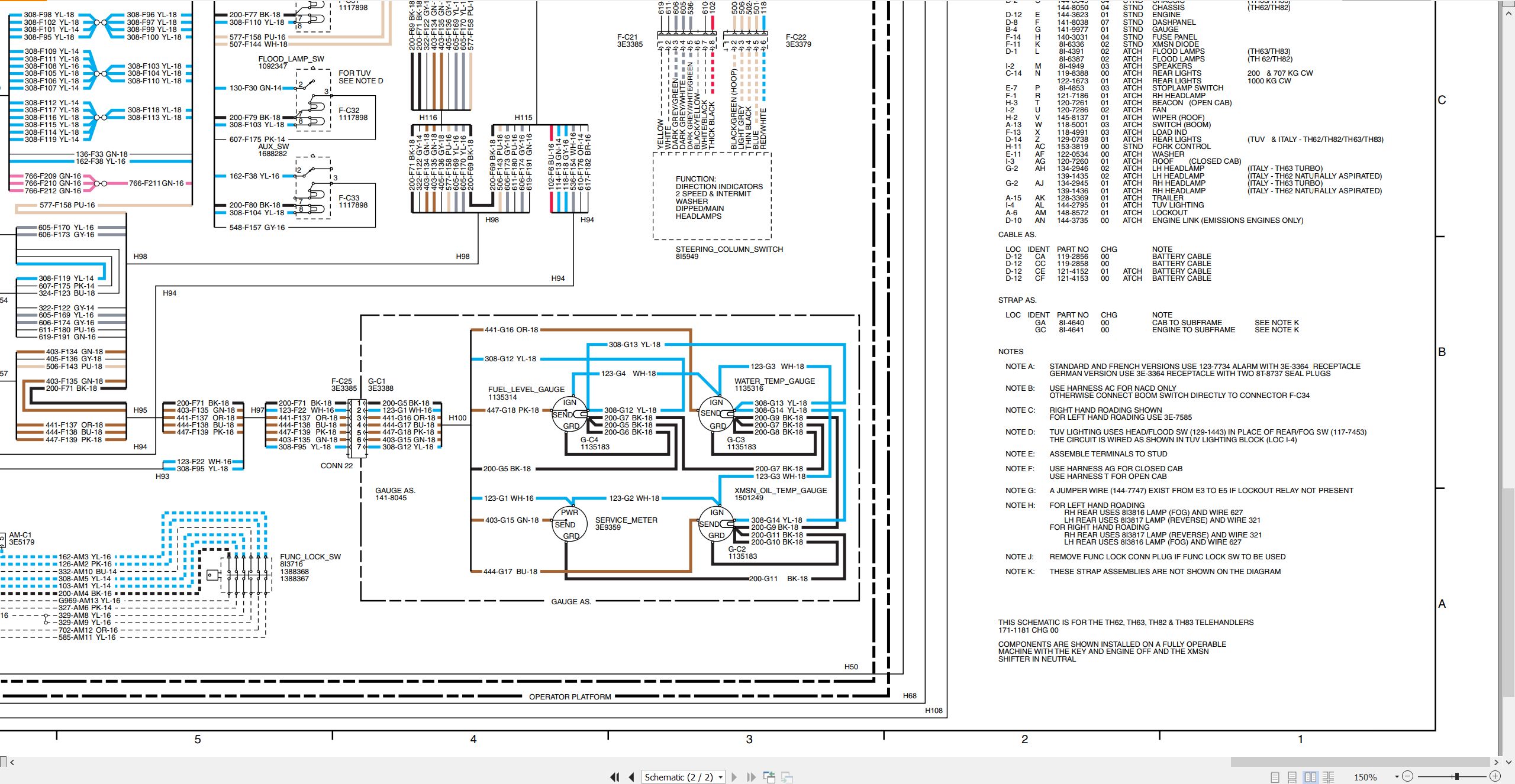 CAT Telehandler TH83 Electrical Hydraulic Schematic (2)