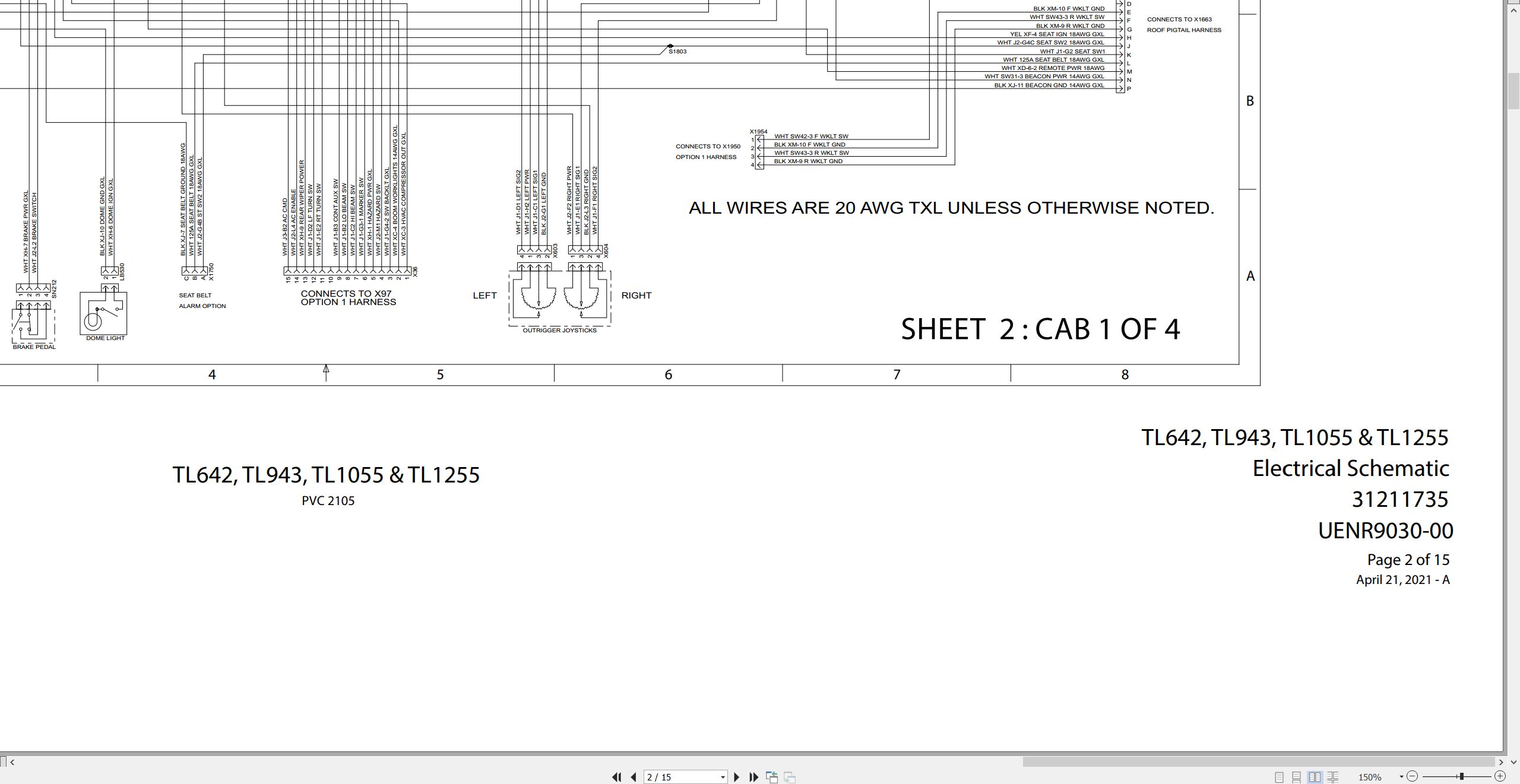 CAT Telehandler TL1055 Electrical Hydraulic Schematic (1)