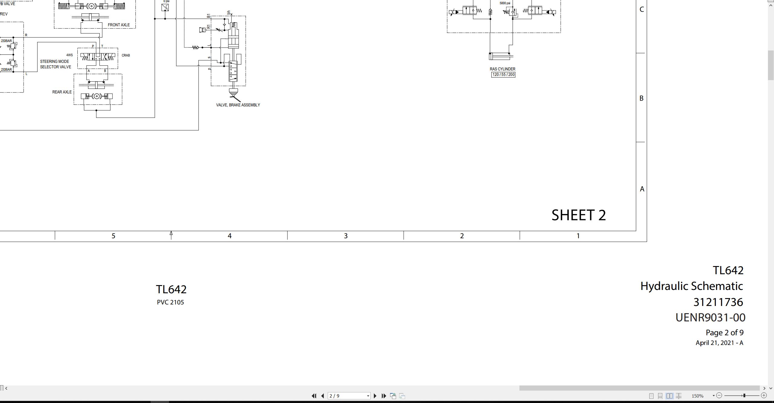 CAT Telehandler TL1055 Electrical Hydraulic Schematic (2)
