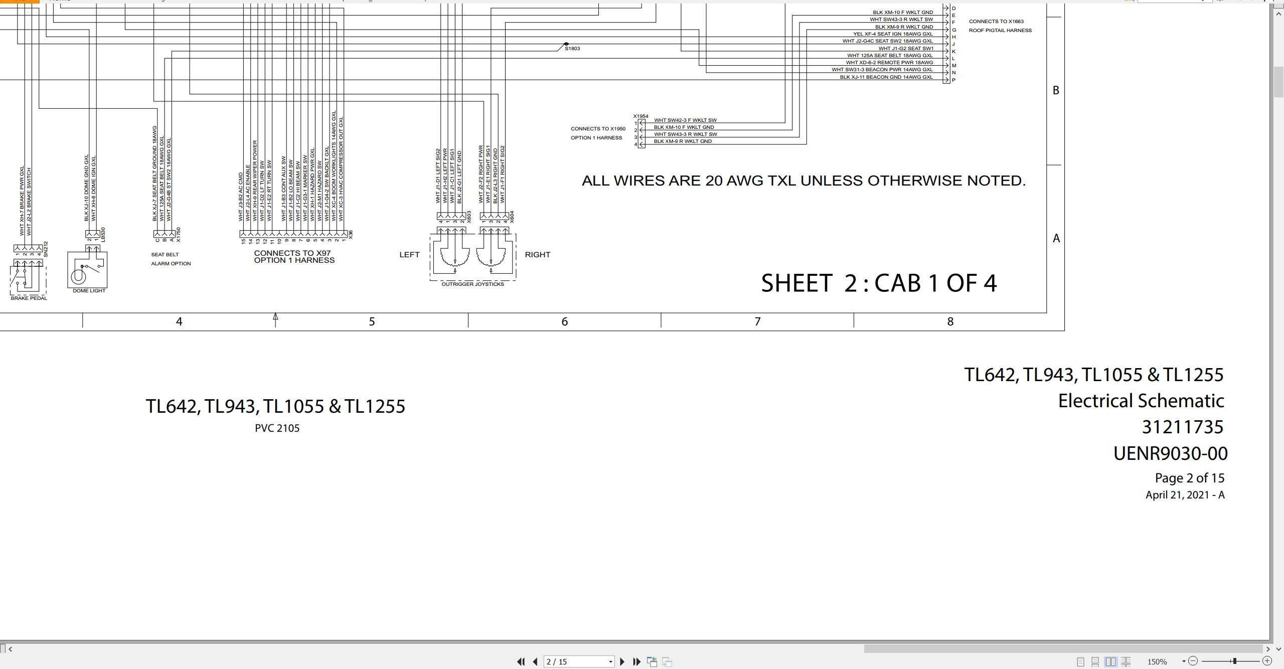 CAT Telehandler TL1255 Electrical Hydraulic Schematic (1)