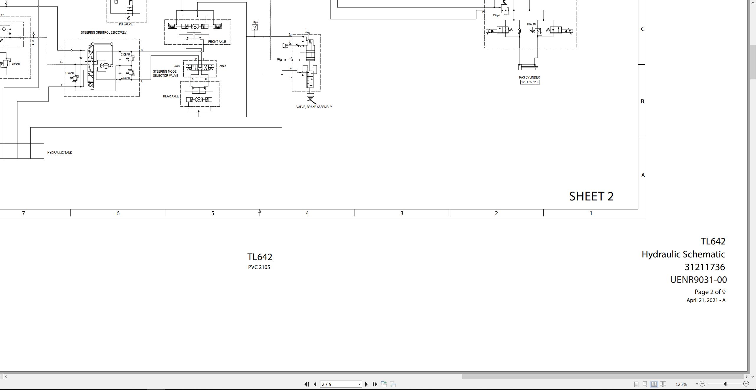 CAT Telehandler TL1255 Electrical Hydraulic Schematic (2)
