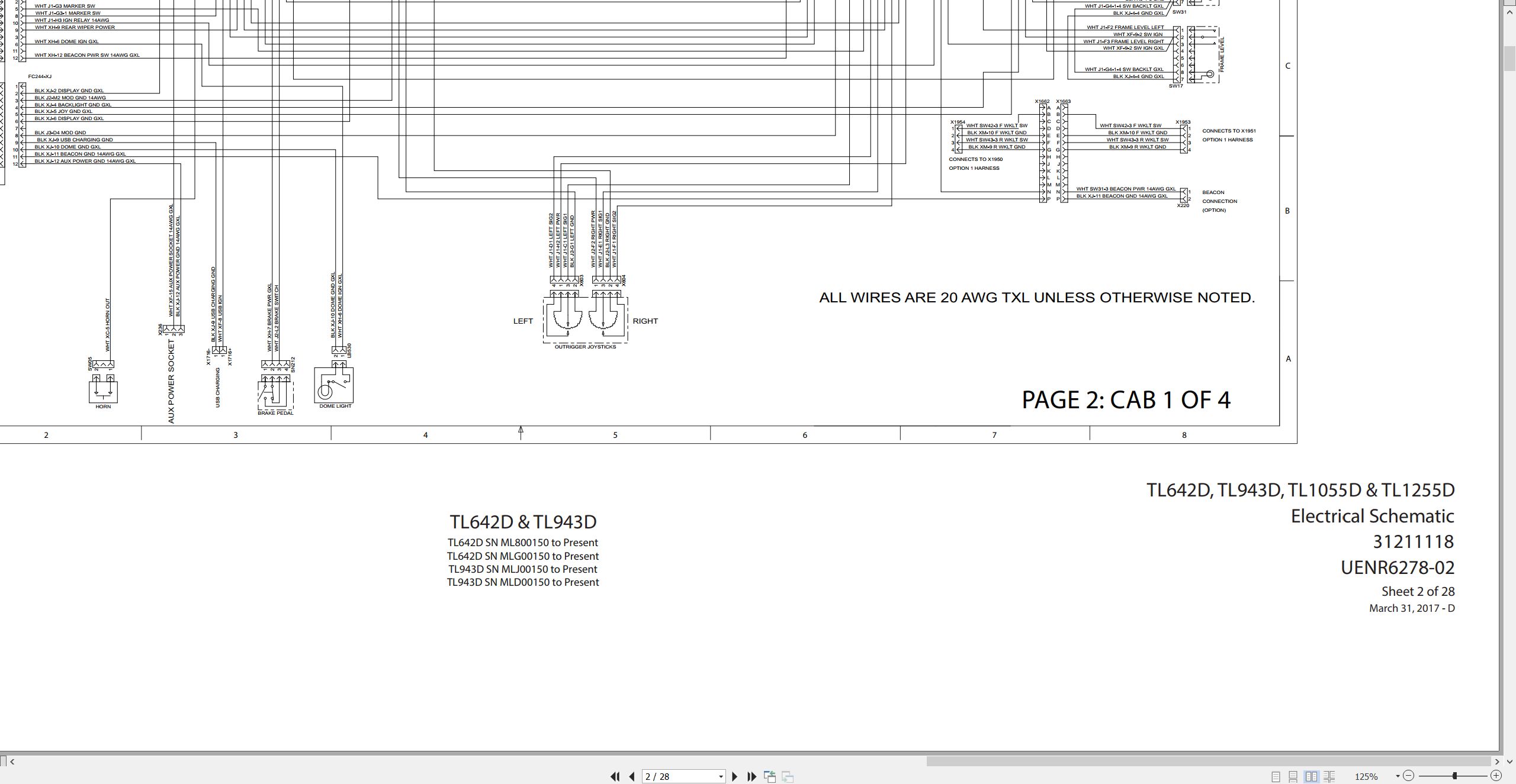 CAT Telehandler TL1255D Electrical Hydraulic Schematic (1)