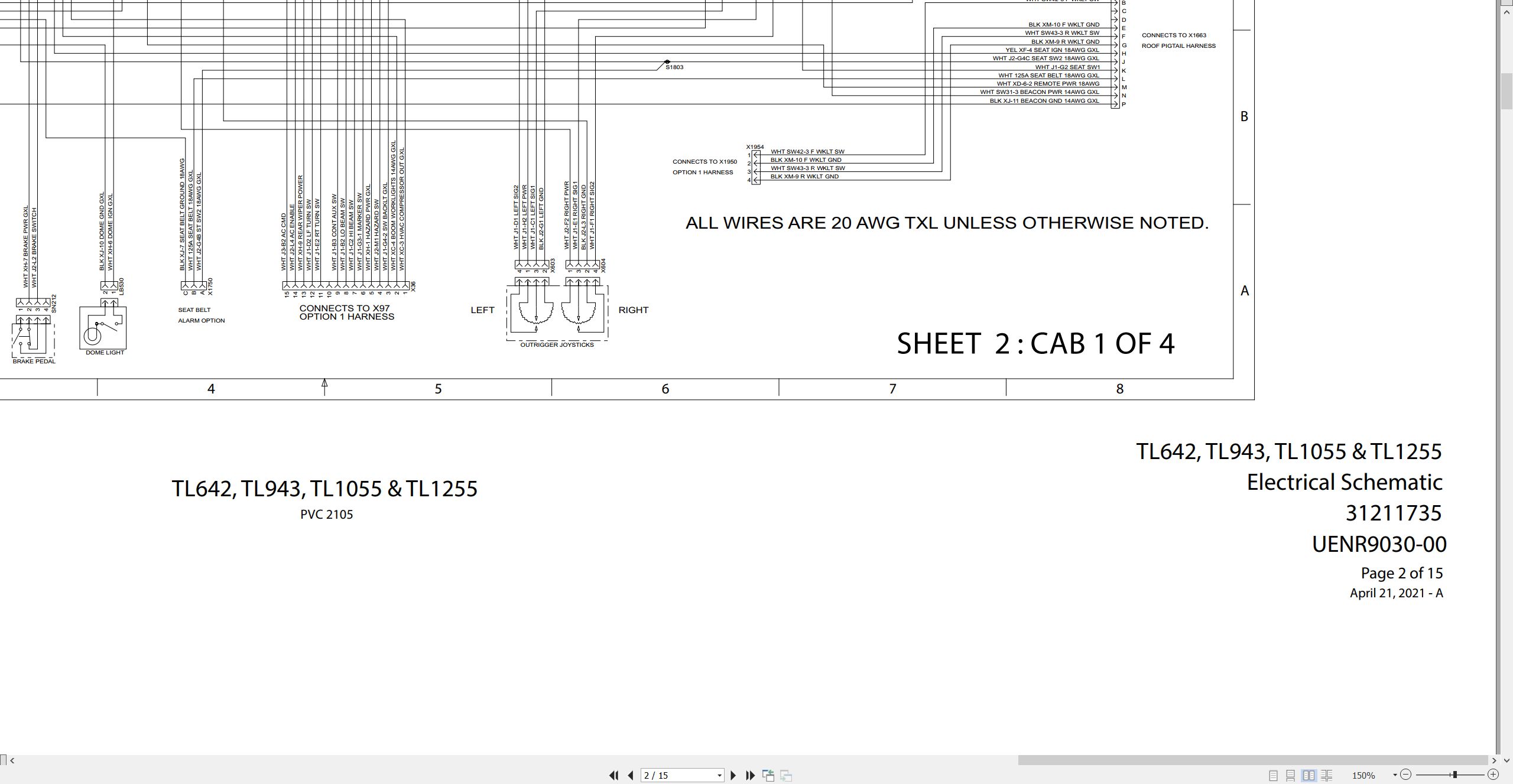 CAT Telehandler TL642 Electrical Hydraulic Schematic (1)