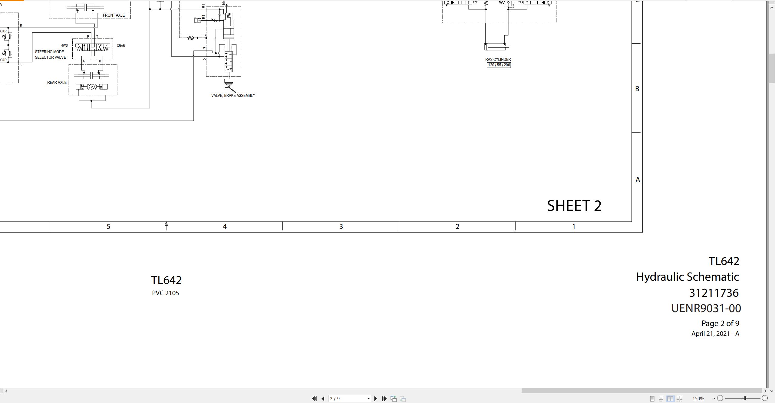 CAT Telehandler TL642 Electrical Hydraulic Schematic (2)