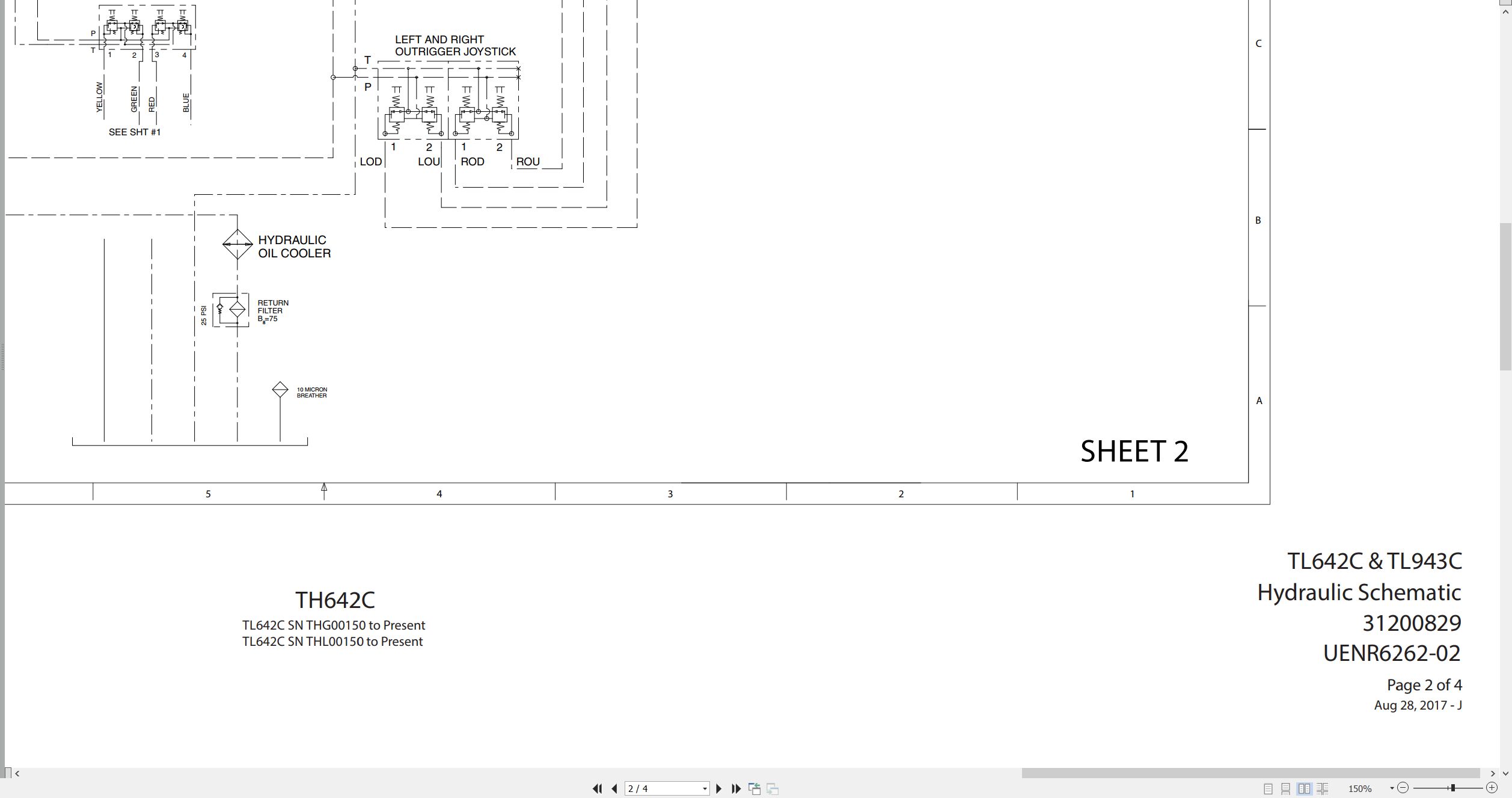 CAT Telehandler TL642C Electrical Hydraulic Schematic (2)