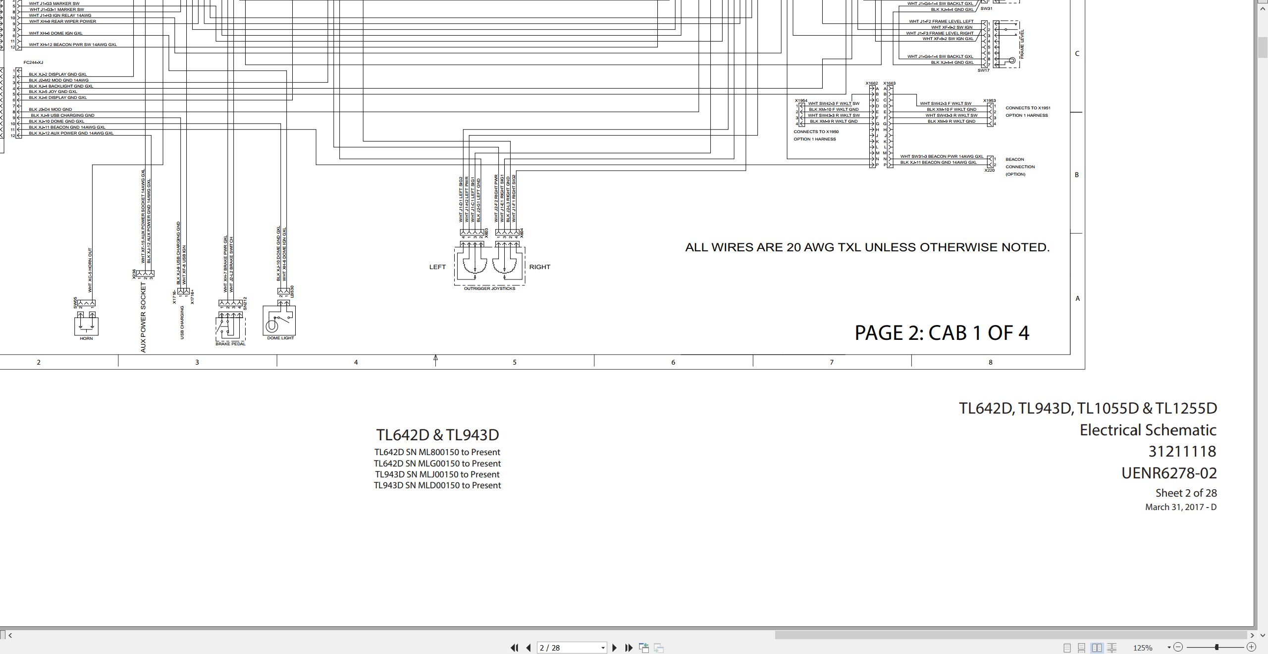 CAT Telehandler TL642D Electrical Hydraulic Schematic (1)