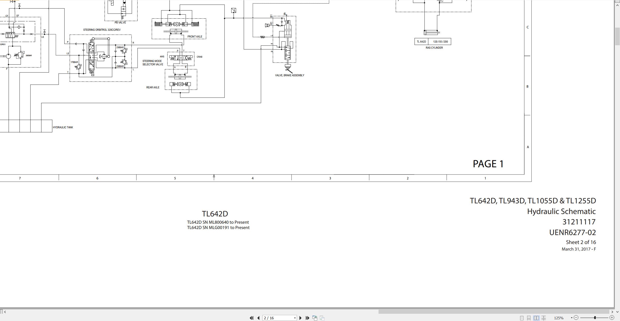 CAT Telehandler TL642D Electrical Hydraulic Schematic (2)