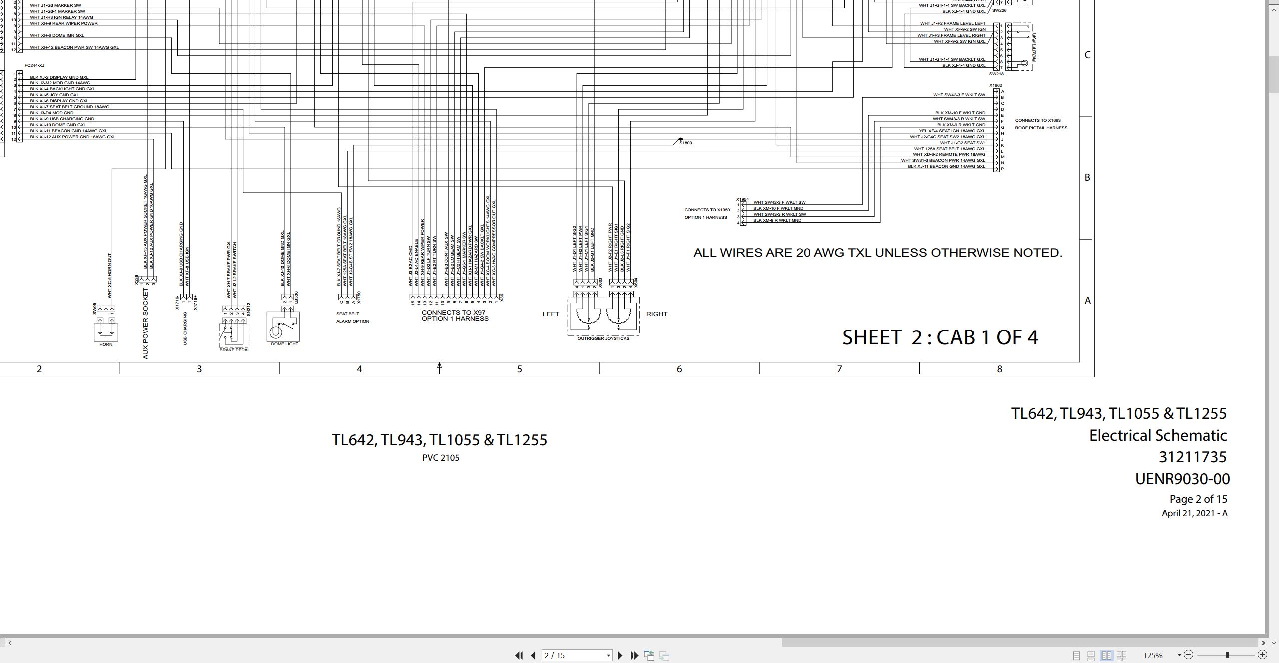 CAT Telehandler TL943 Electrical Hydraulic Schematic (1)