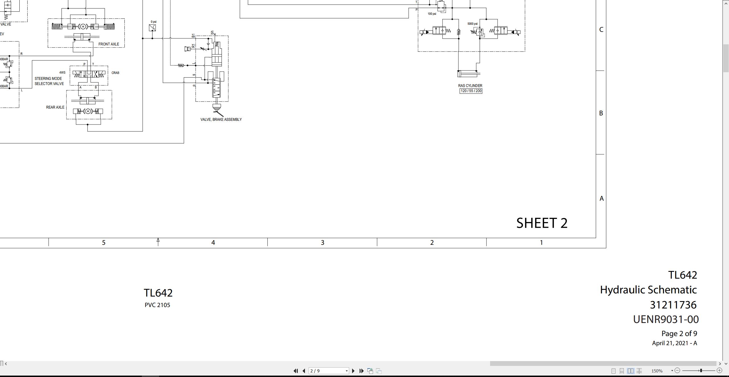 CAT Telehandler TL943 Electrical Hydraulic Schematic (2)