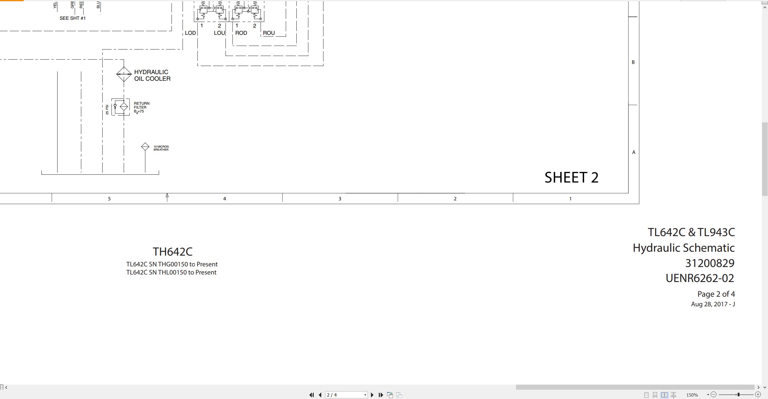 CAT Telehandler TL943C Electrical Hydraulic Schematic (2)