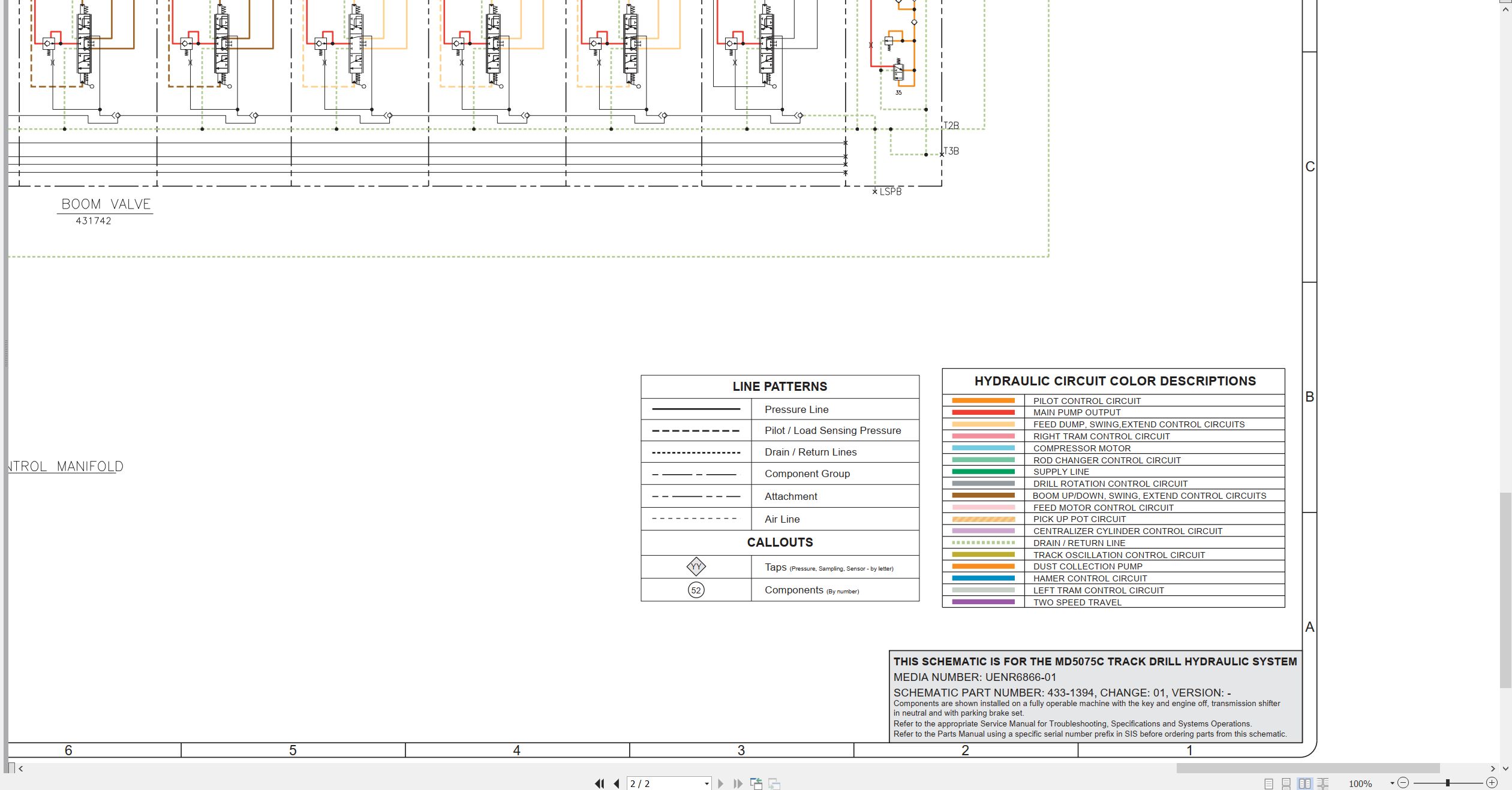 CAT Track Drill MD5075C Electrical Hydraulic Schematic (3)