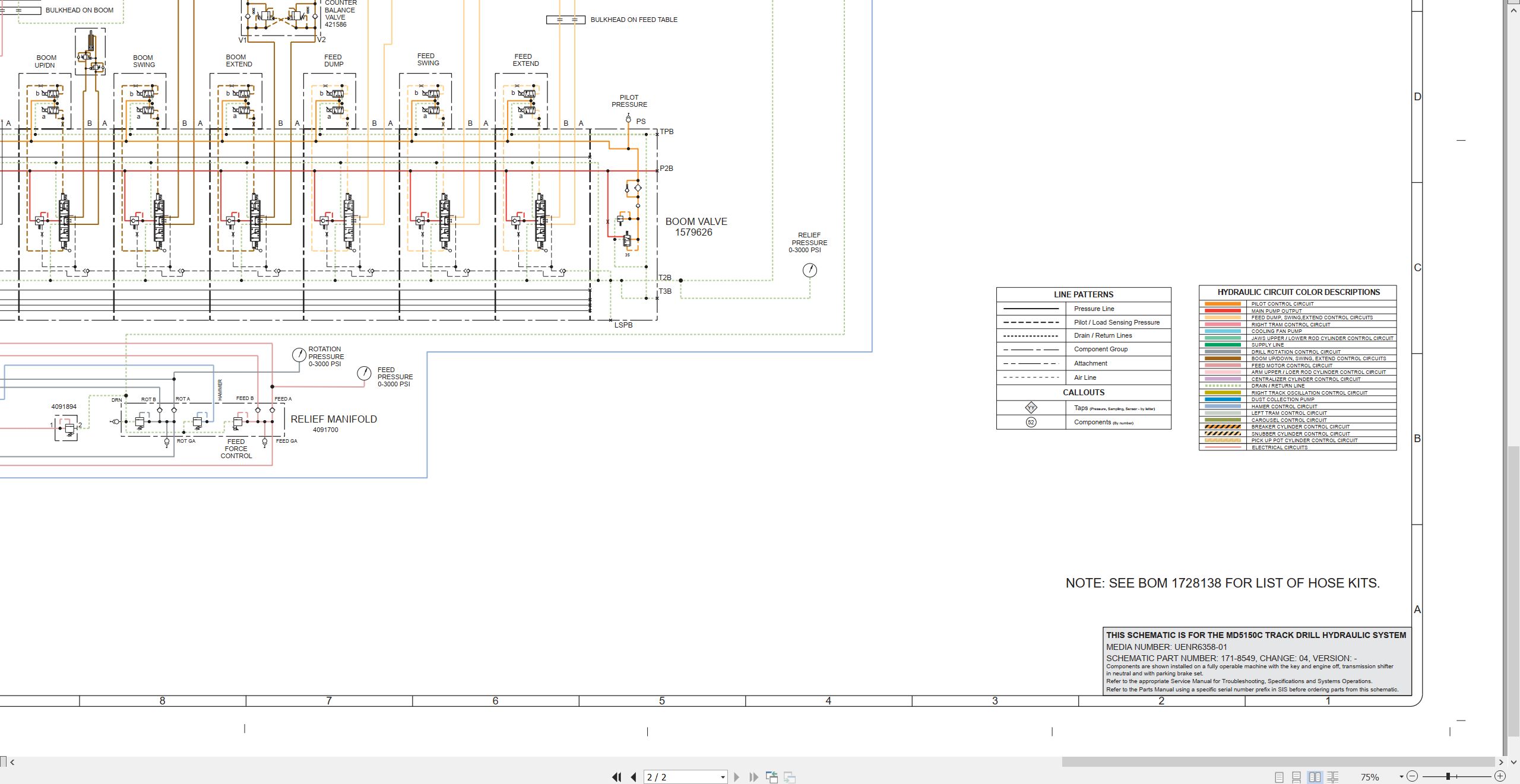 CAT Track Drill MD5150C Electrical Hydraulic Schematic (3)