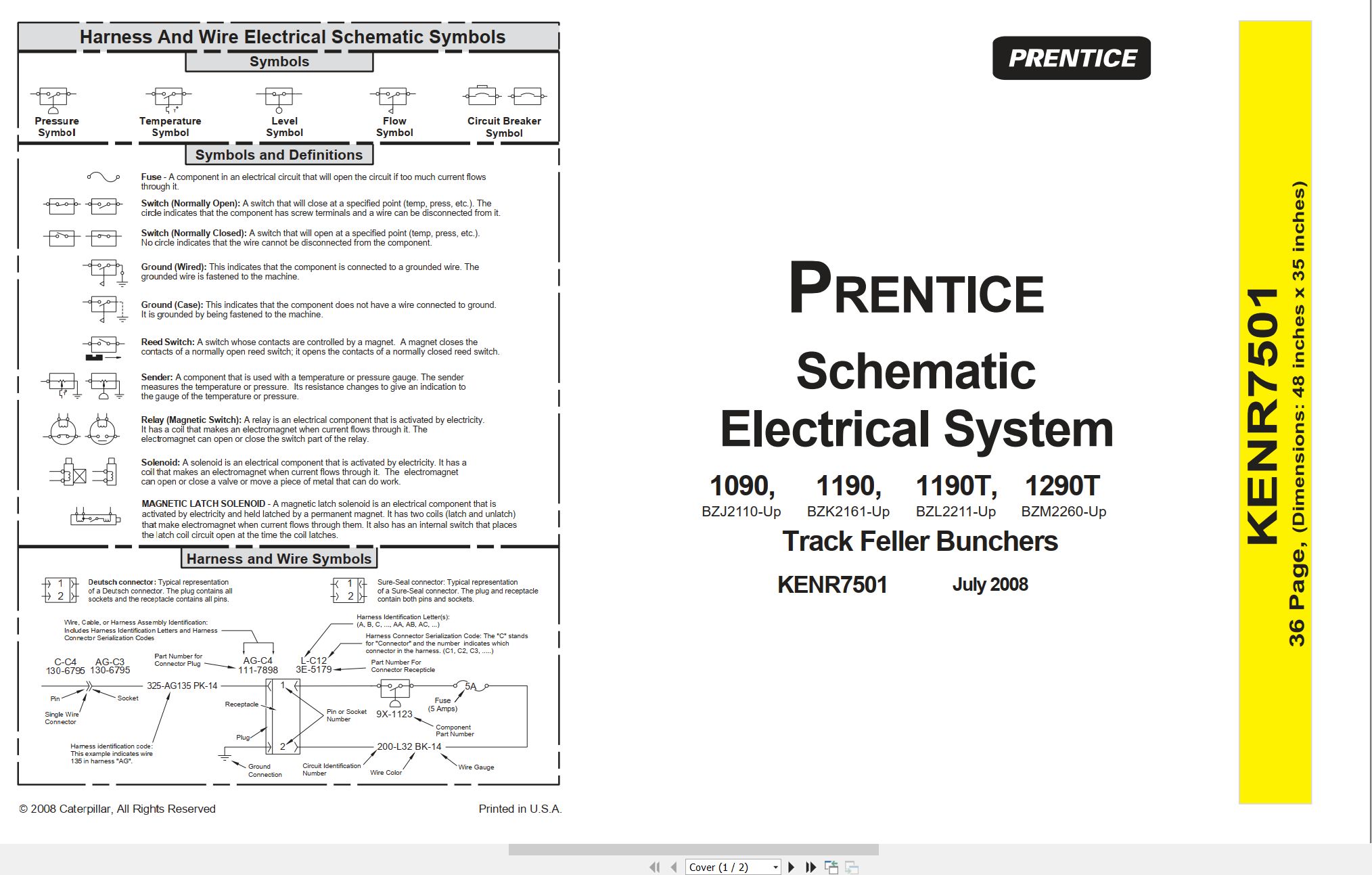 CAT Track Feller Buncher 1090 Electrical Hydraulic Schematic (1)