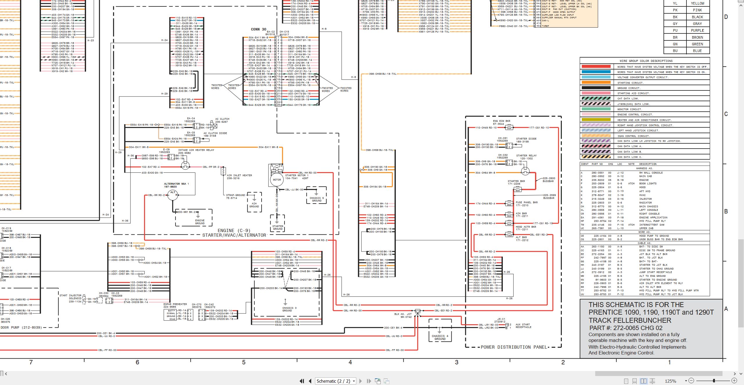 CAT Track Feller Buncher 1090 Electrical Hydraulic Schematic (2)