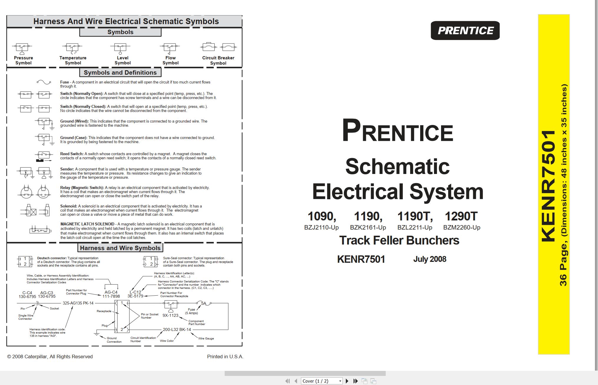 CAT Track Feller Buncher 1190 Electrical Hydraulic Schematic (1)