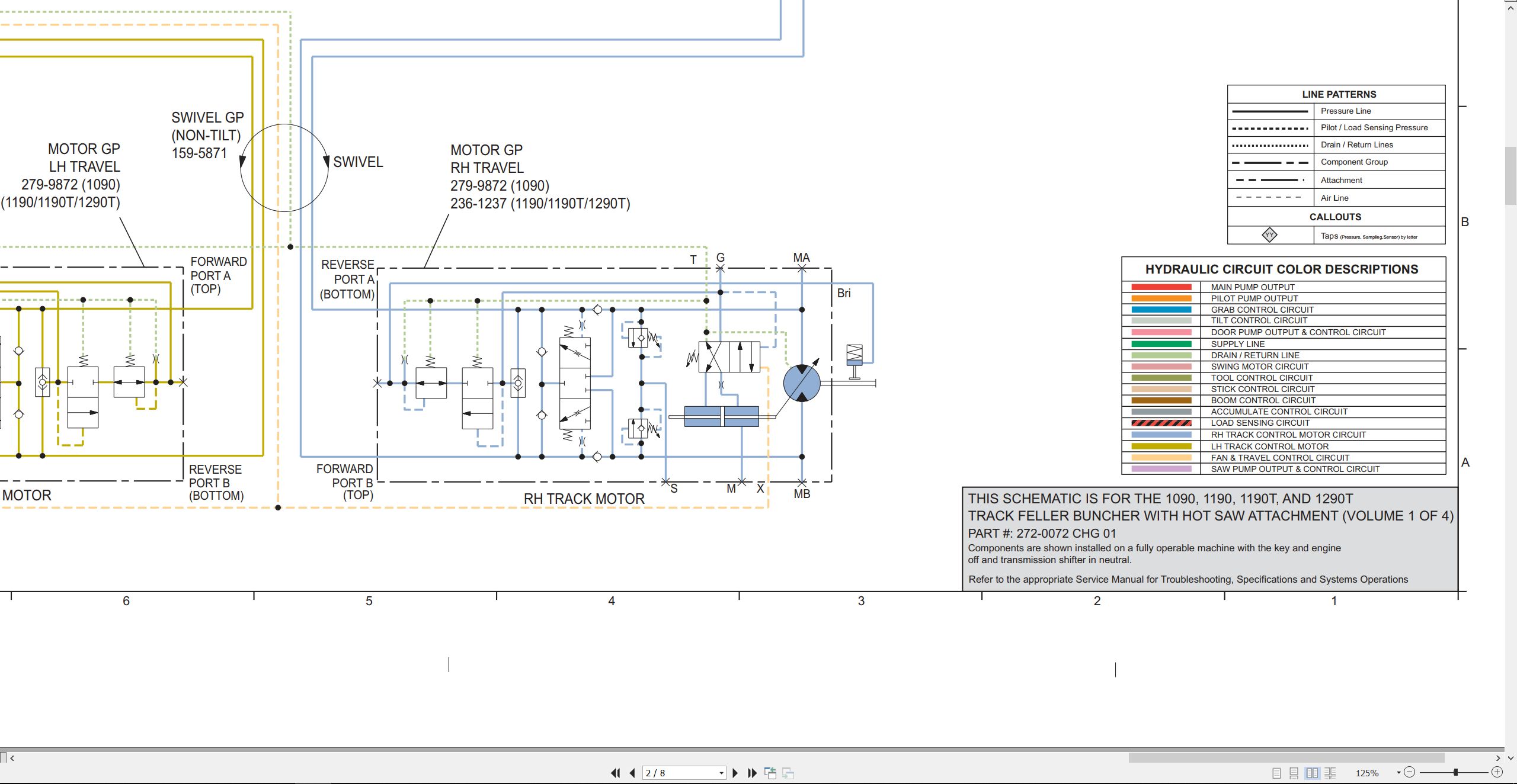 CAT Track Feller Buncher 1190 Electrical Hydraulic Schematic (3)