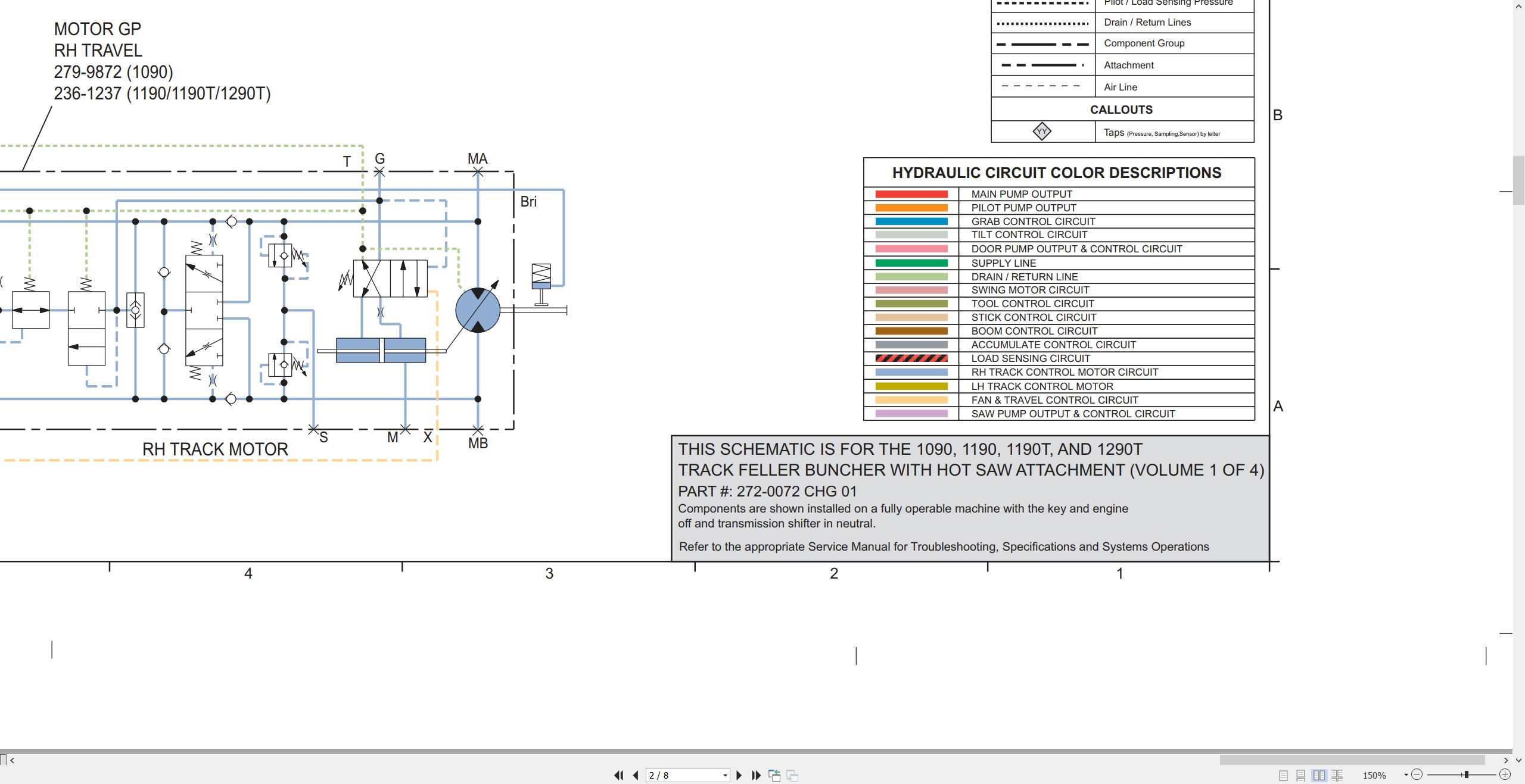 CAT Track Feller Buncher 1190T Electrical Hydraulic Schematic (3)