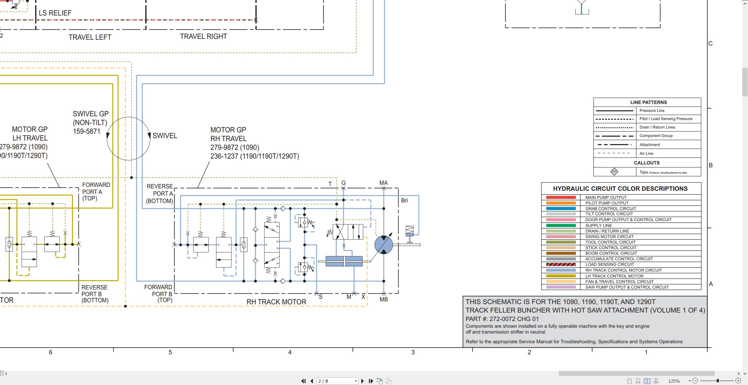 CAT Track Feller Buncher 1290T Electrical Hydraulic Schematic (3)