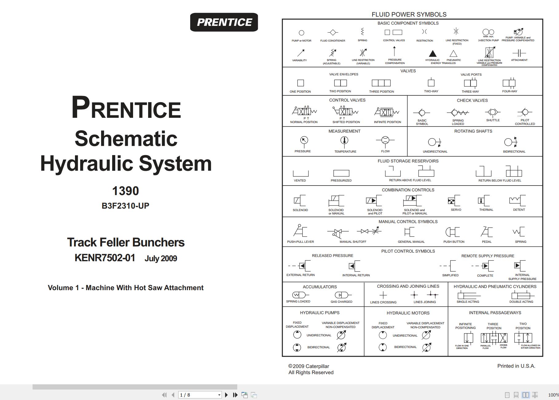 CAT Track Feller Buncher 1390 Hydraulic Schematic (1)