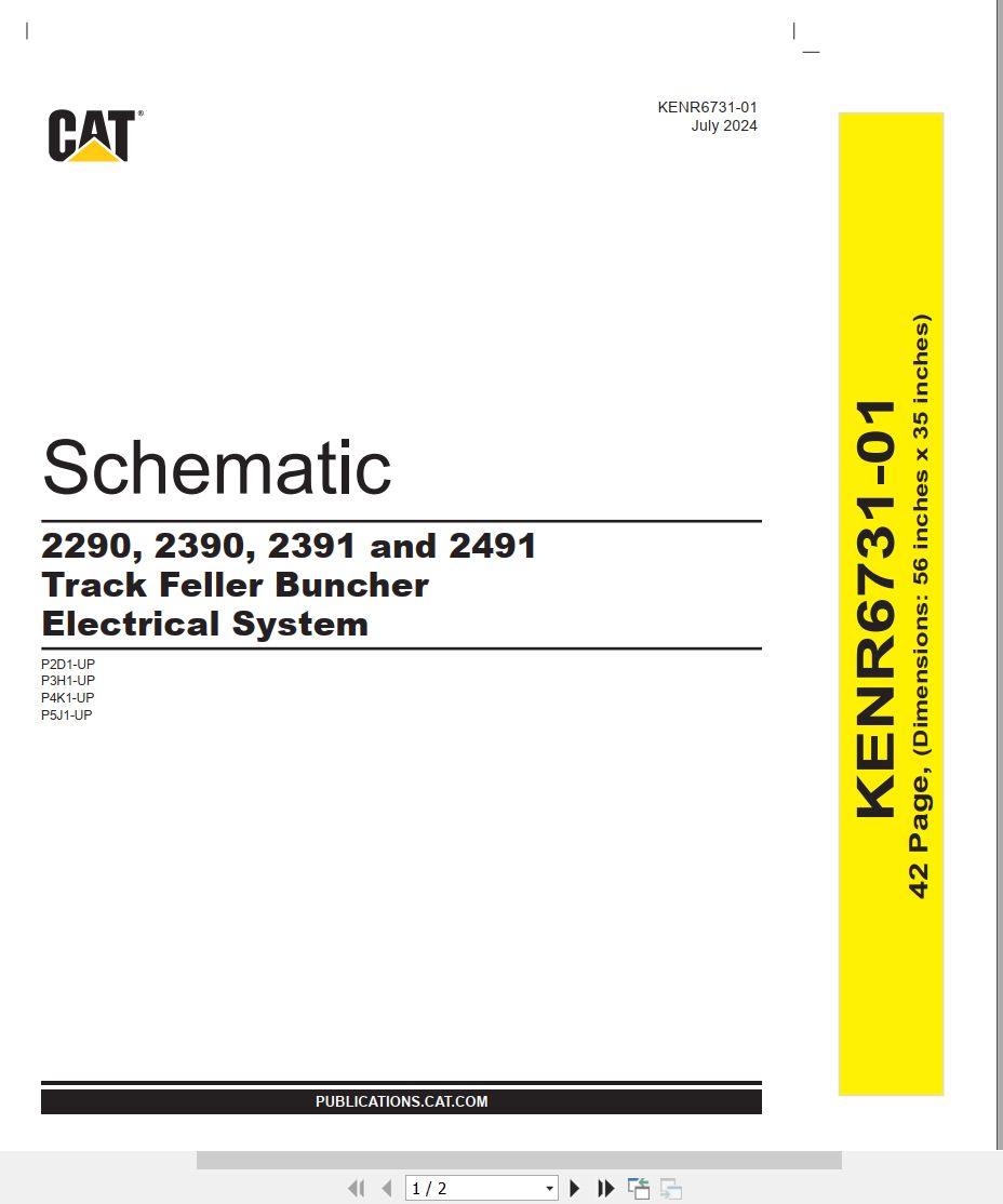 CAT Track Feller Buncher 2290 Electrical Hydraulic Schematic (1)