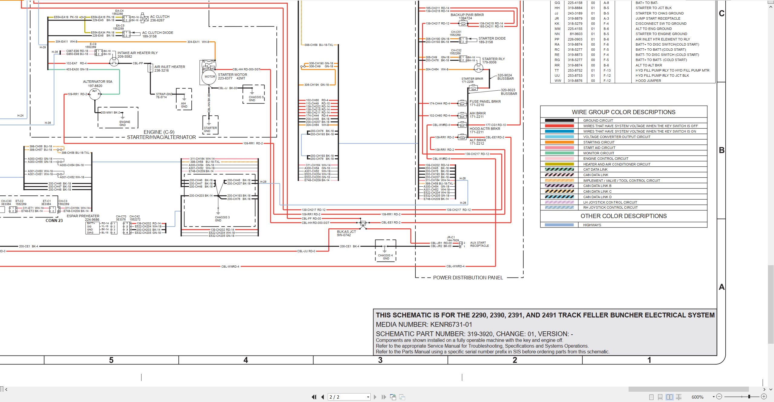 CAT Track Feller Buncher 2290 Electrical Hydraulic Schematic (2)