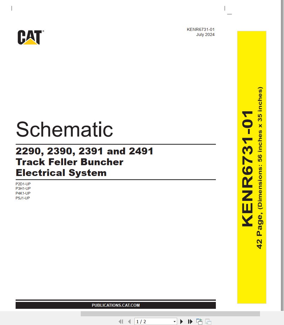 CAT Track Feller Buncher 2390 Electrical Hydraulic Schematic (1)