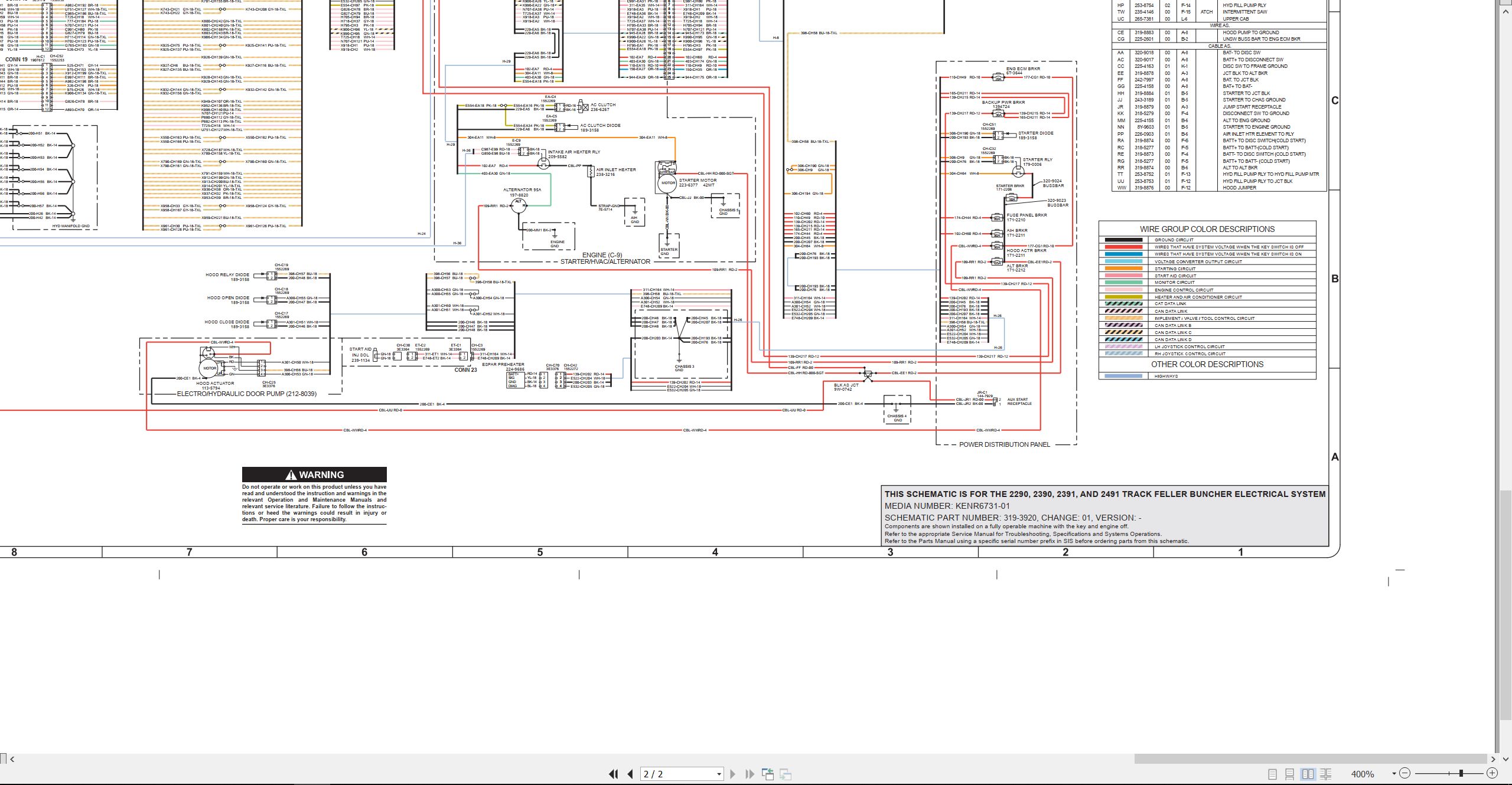 CAT Track Feller Buncher 2390 Electrical Hydraulic Schematic (2)