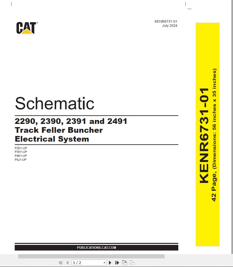 CAT Track Feller Buncher 2391 Electrical Hydraulic Schematic (1)