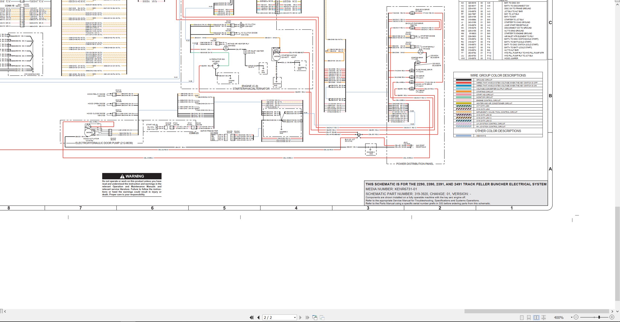 CAT Track Feller Buncher 2391 Electrical Hydraulic Schematic (2)