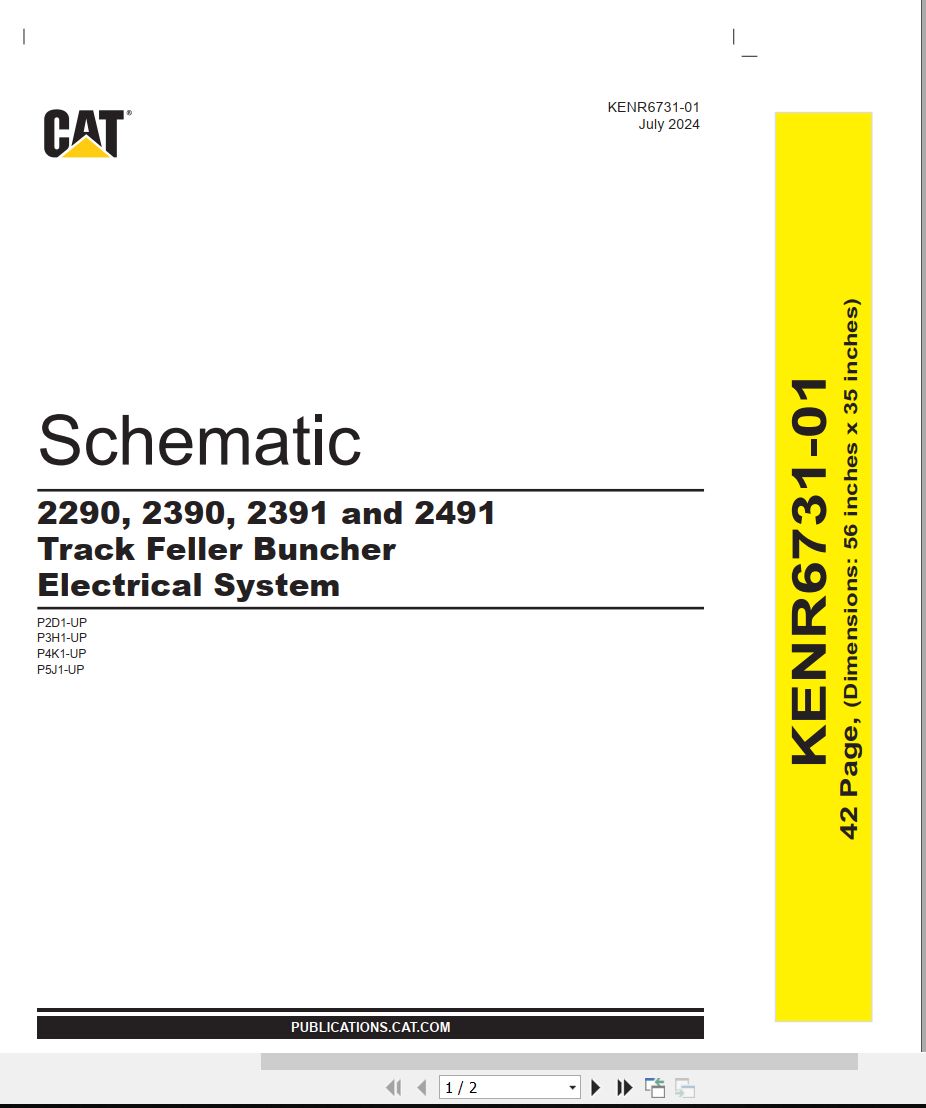 CAT Track Feller Buncher 2491 Electrical Hydraulic Schematic (1)