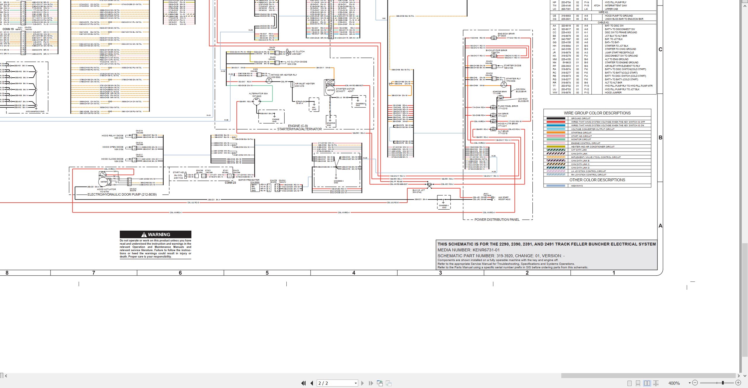 CAT Track Feller Buncher 2491 Electrical Hydraulic Schematic (2)