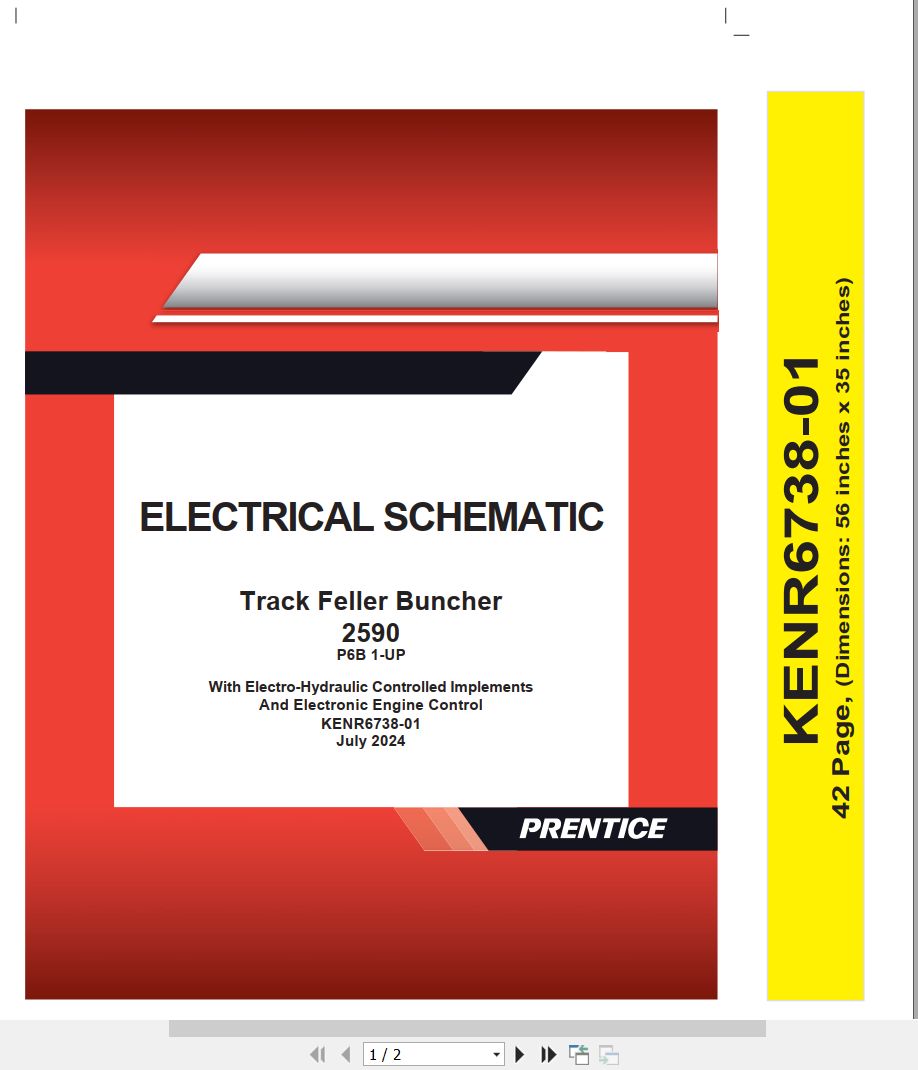 CAT Track Feller Buncher 2590 Electrical Schematic KENR6738 01 2024 (1)