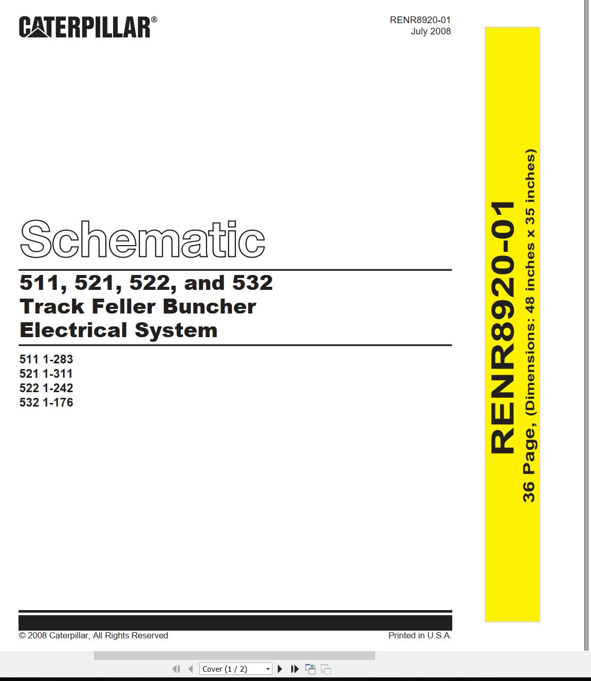 CAT Track Feller Buncher 511 Electrical Hydraulic Schematic (1)