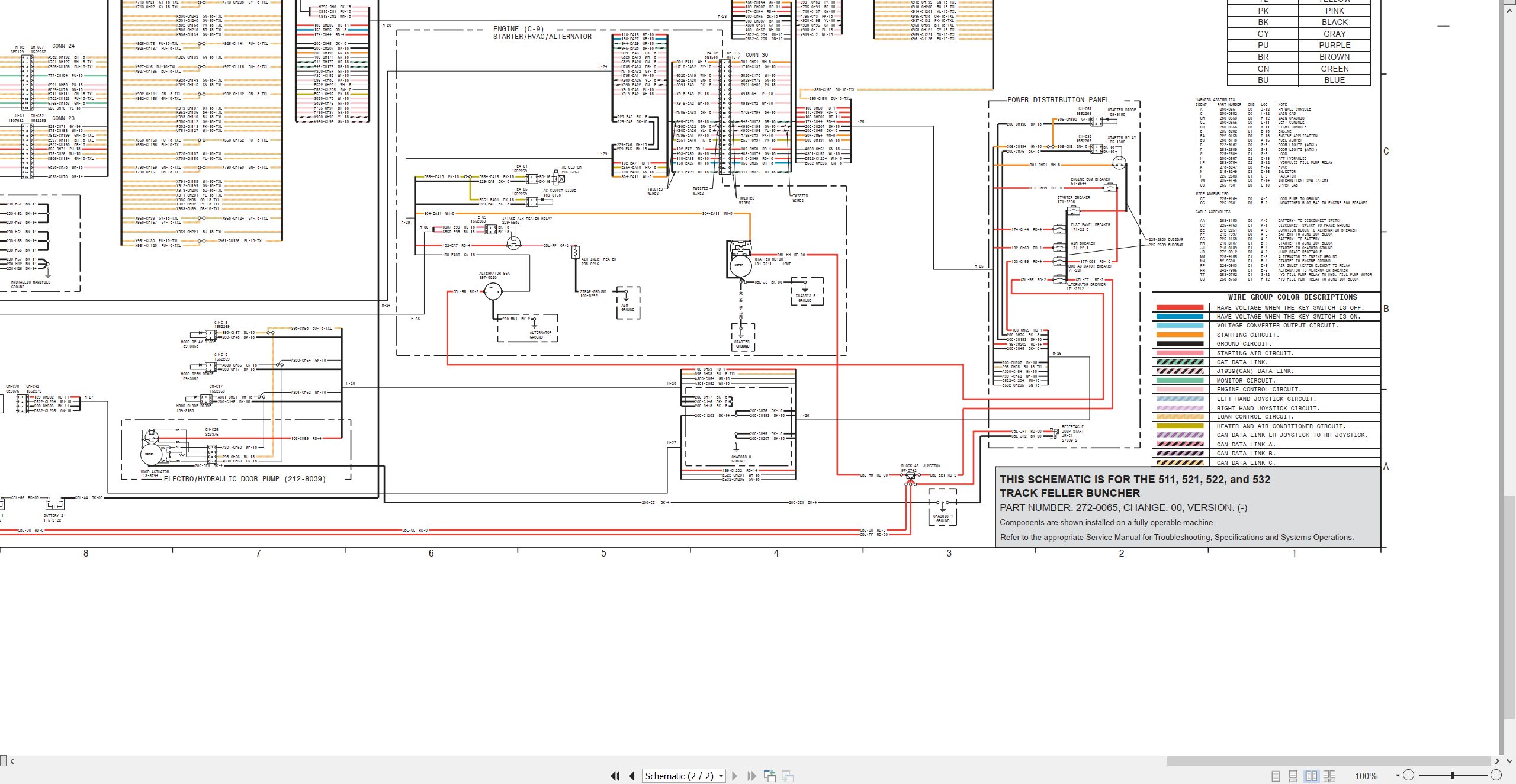 CAT Track Feller Buncher 511 Electrical Hydraulic Schematic (2)