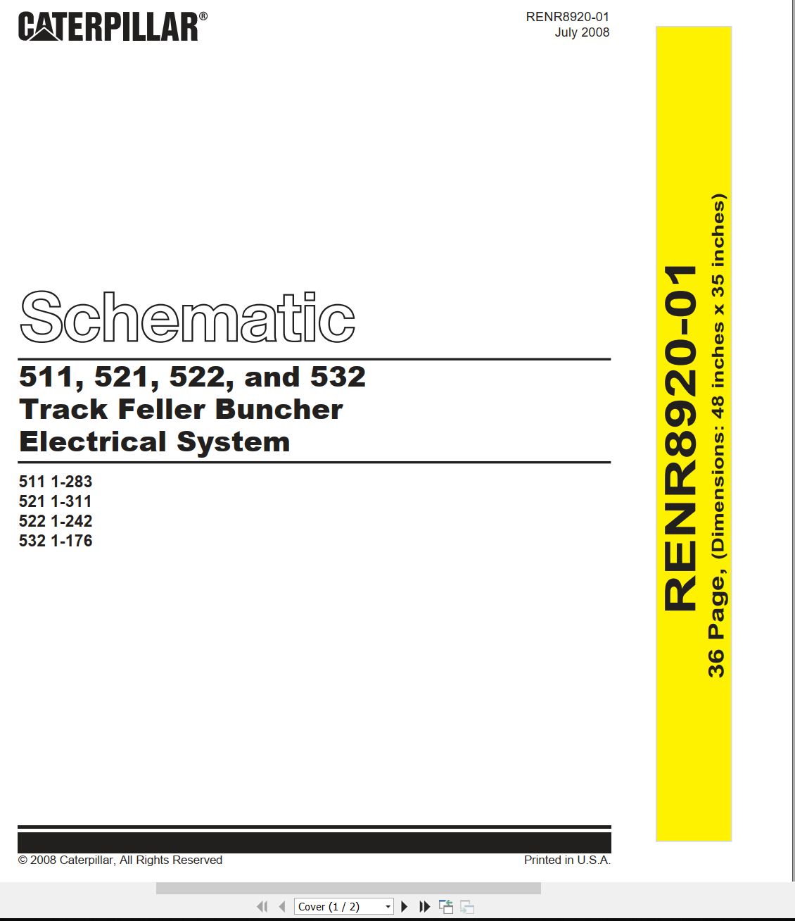 CAT Track Feller Buncher 521 Electrical Hydraulic Schematic (1)