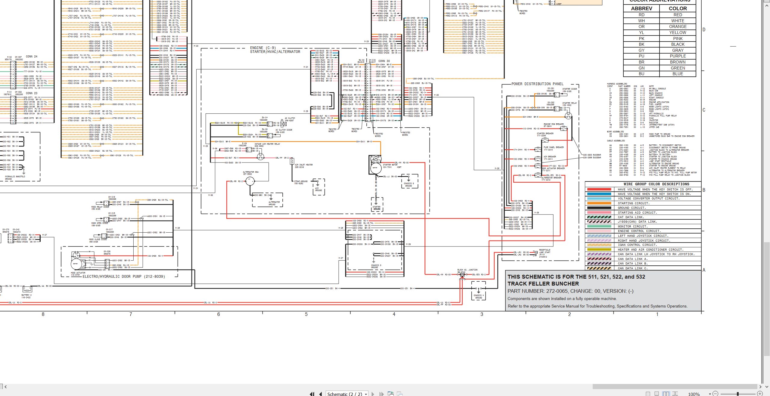 CAT Track Feller Buncher 521 Electrical Hydraulic Schematic (2)