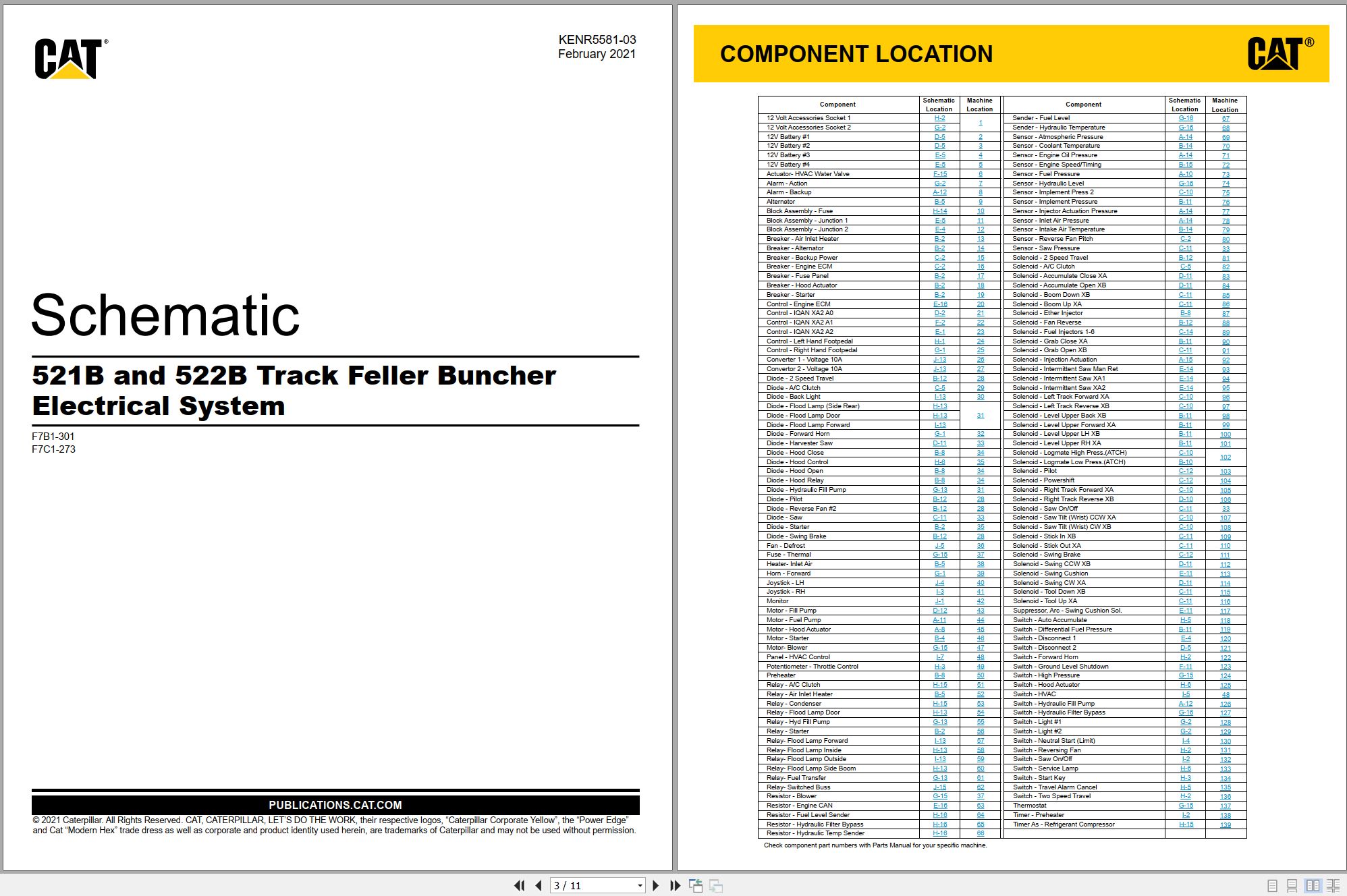 CAT Track Feller Buncher 521B Electrical Schematic (1)