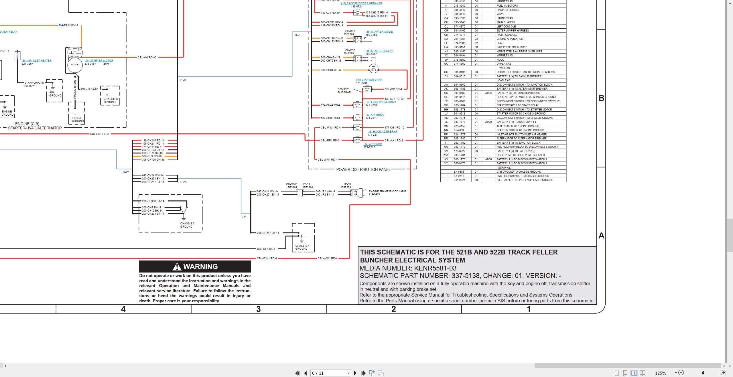 CAT Track Feller Buncher 521B Electrical Schematic (2)