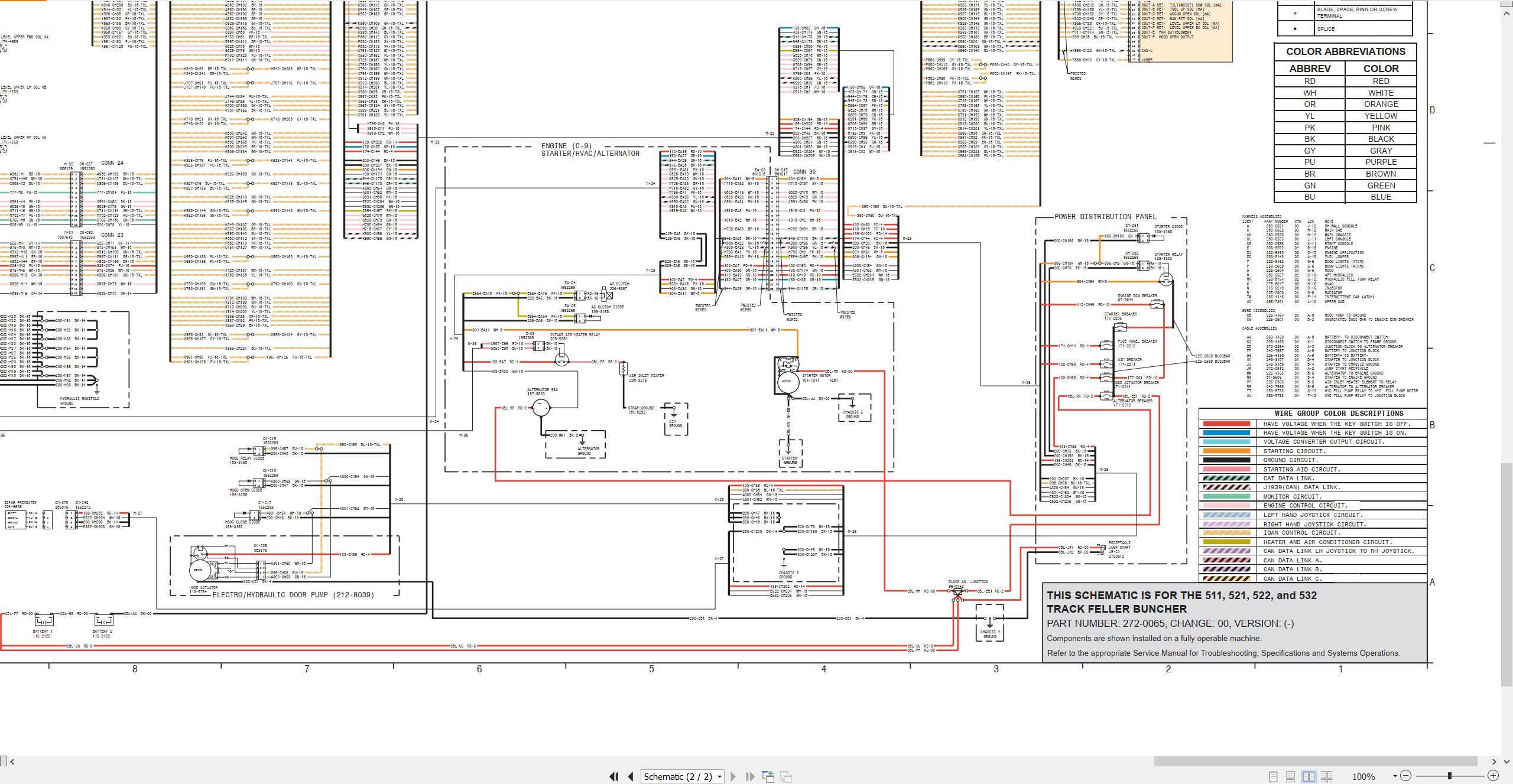 CAT Track Feller Buncher 522 Electrical Hydraulic Schematic (2)
