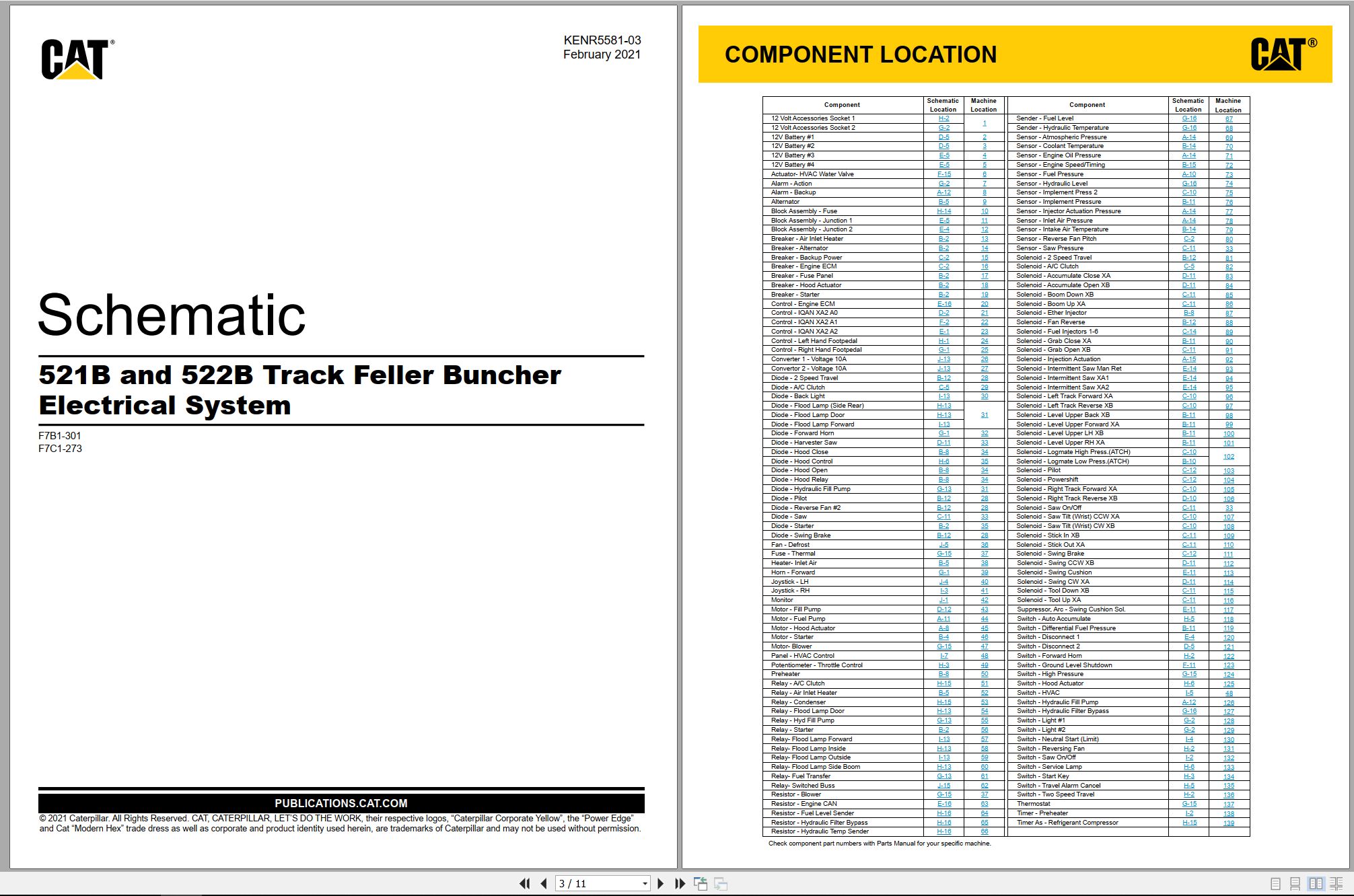 CAT Track Feller Buncher 522B Electrical Schematic (1)