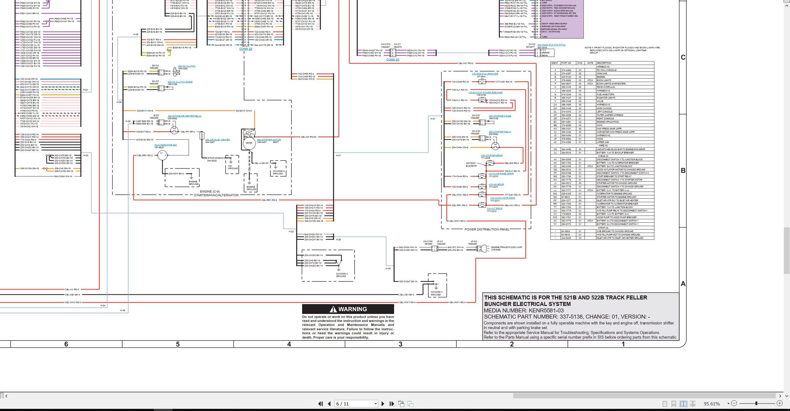 CAT Track Feller Buncher 522B Electrical Schematic (2)