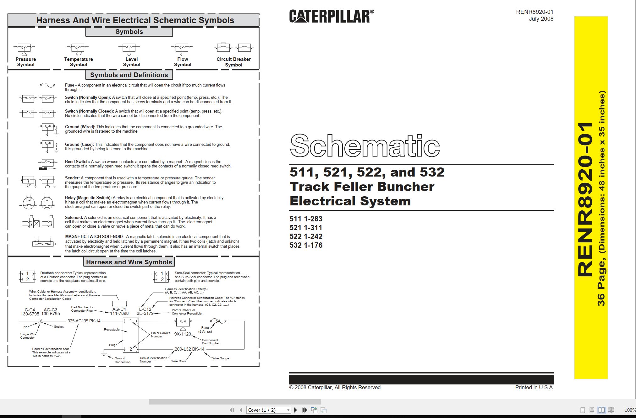 CAT Track Feller Buncher 532 Electrical Hydraulic Schematic (1)