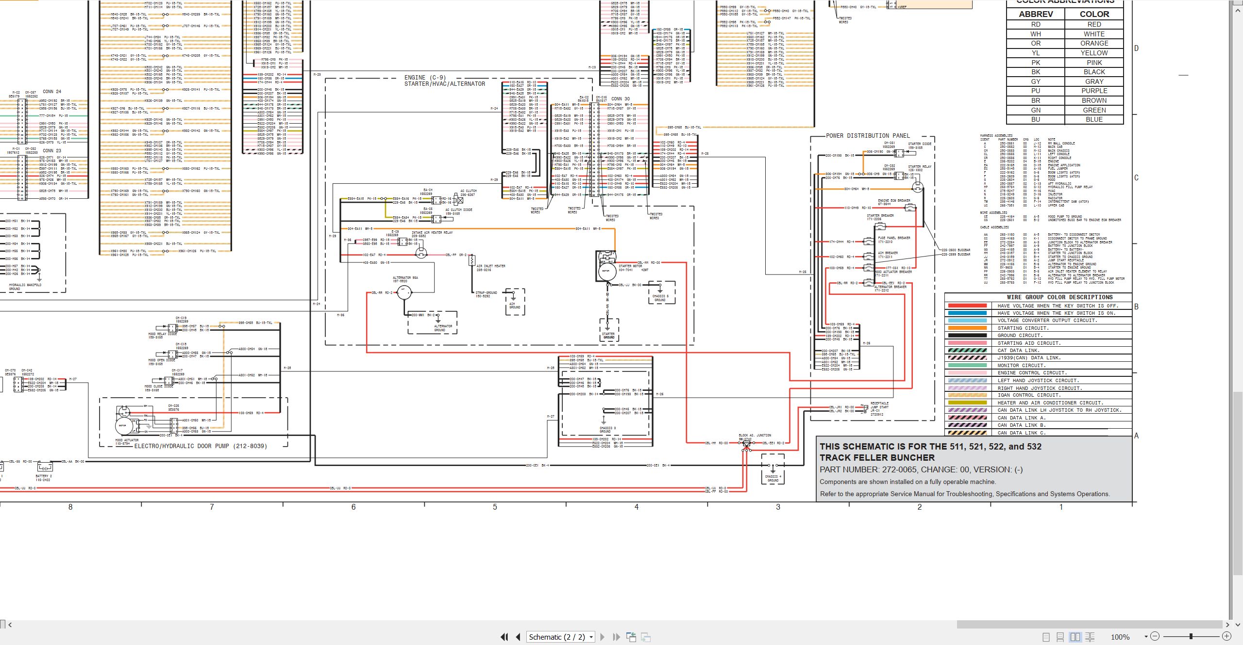 CAT Track Feller Buncher 532 Electrical Hydraulic Schematic (2)