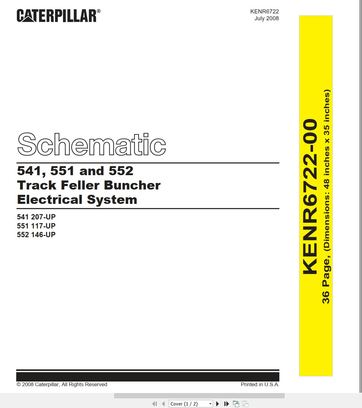 CAT Track Feller Buncher 541 Electrical Hydraulic Schematic (1)