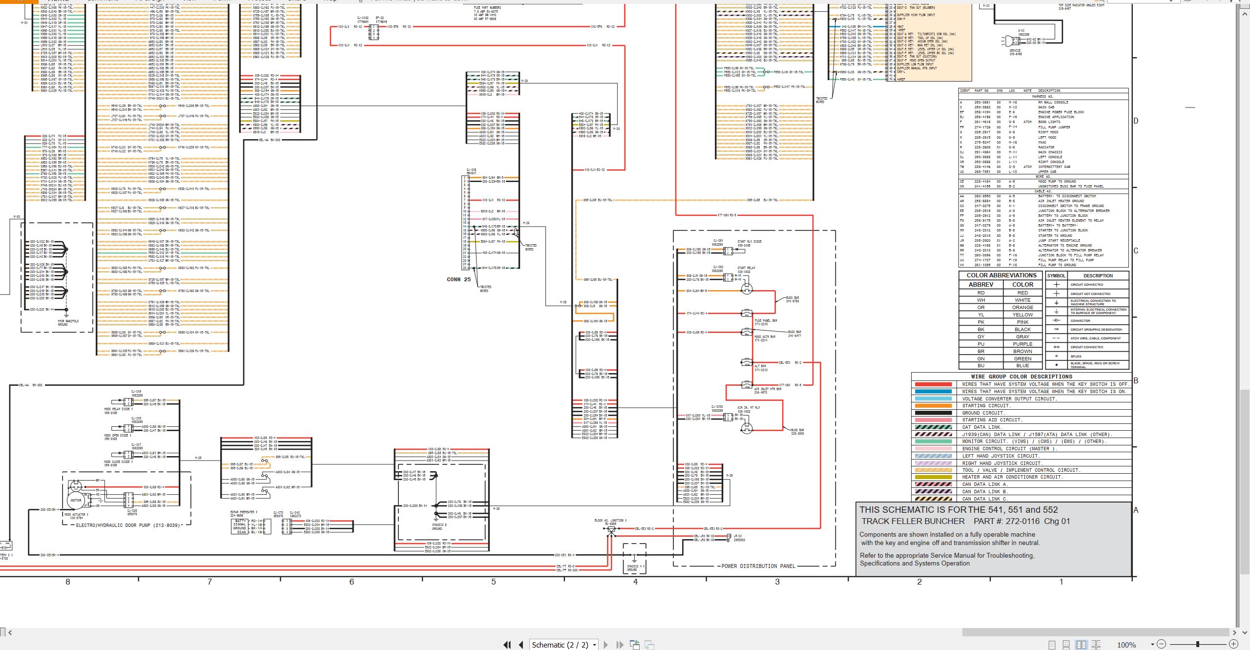 CAT Track Feller Buncher 541 Electrical Hydraulic Schematic (2)