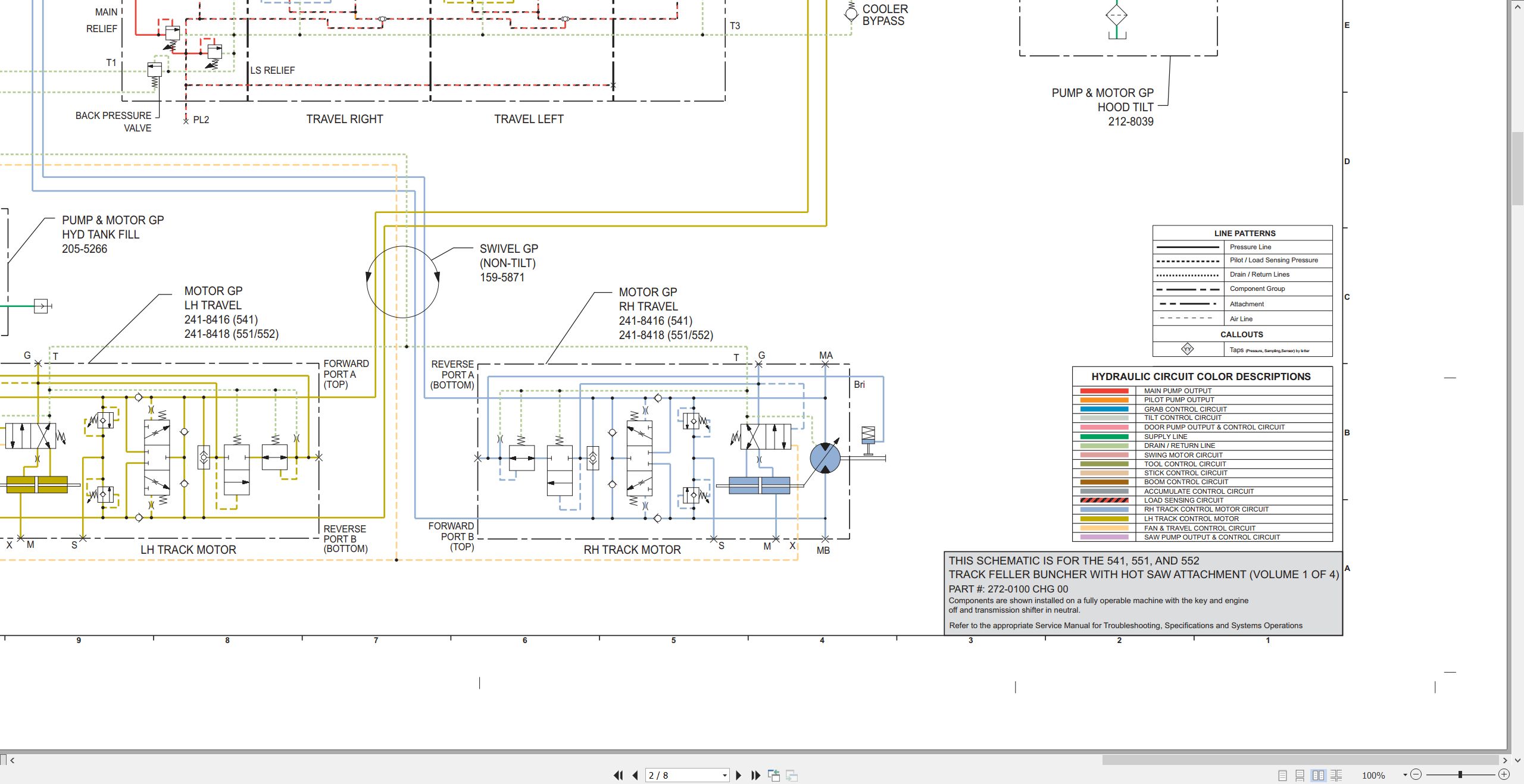 CAT Track Feller Buncher 541 Electrical Hydraulic Schematic (3)