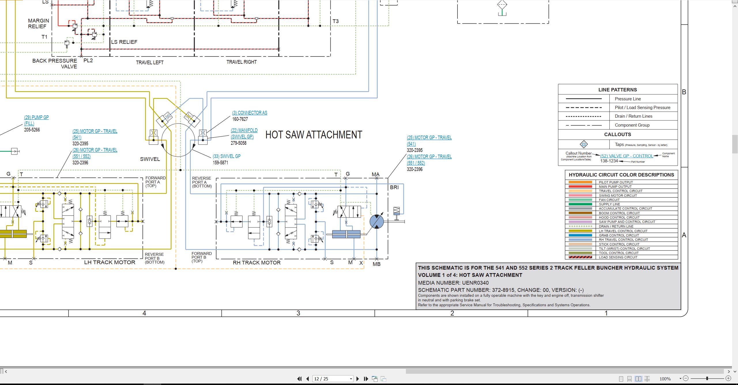 CAT Track Feller Buncher 541 Series 2 Electrical Hydraulic Schematic (3)