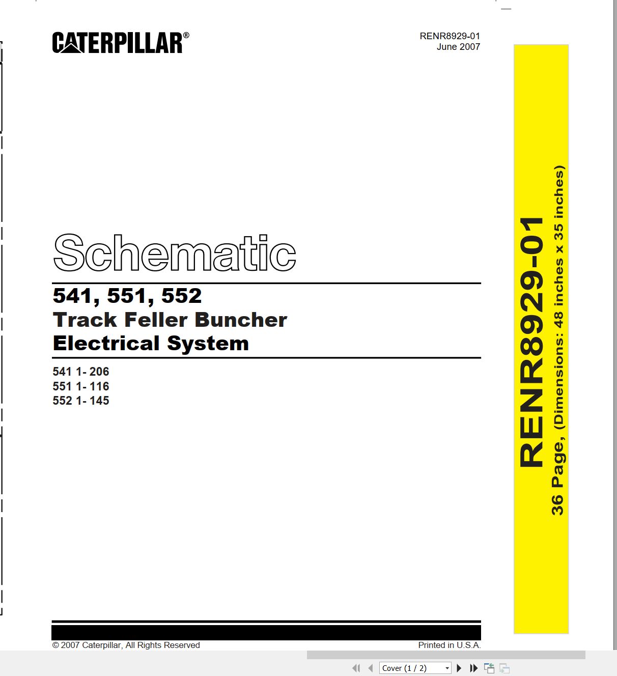 CAT Track Feller Buncher 551 Electrical Hydraulic Schematic (1)