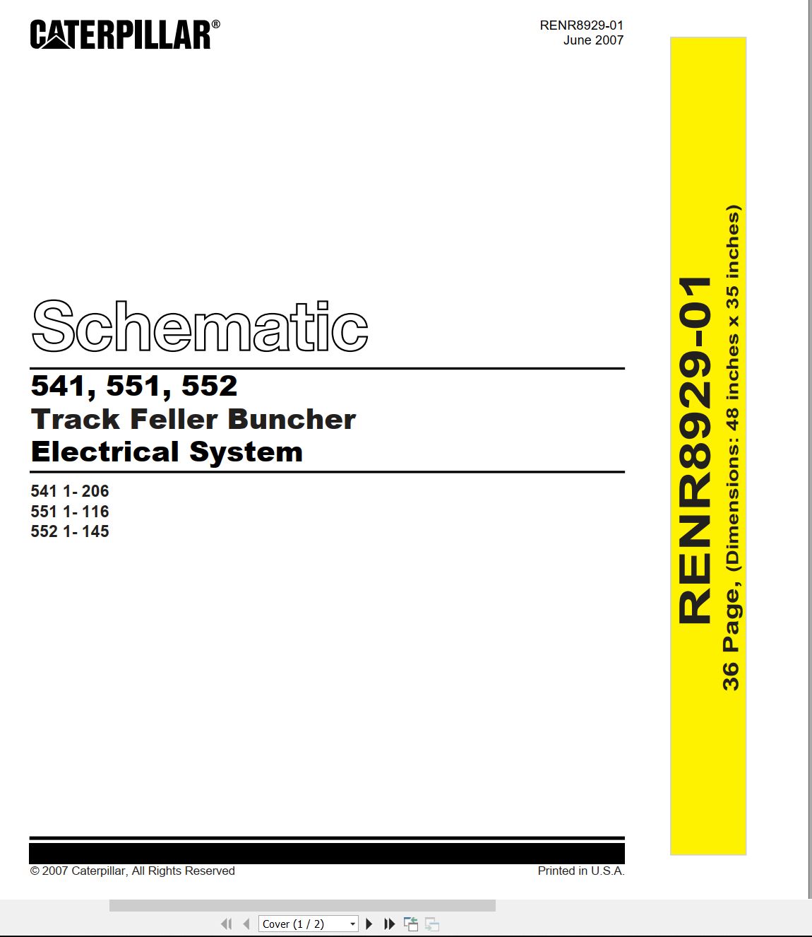 CAT Track Feller Buncher 552 Electrical Hydraulic Schematic (1)